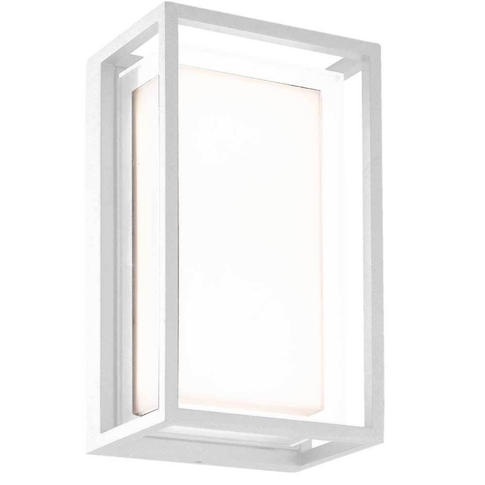Mantra Außen-Wandleuchte Chamonix rechteckige Outdoor LED-Wandleuchte Weiß