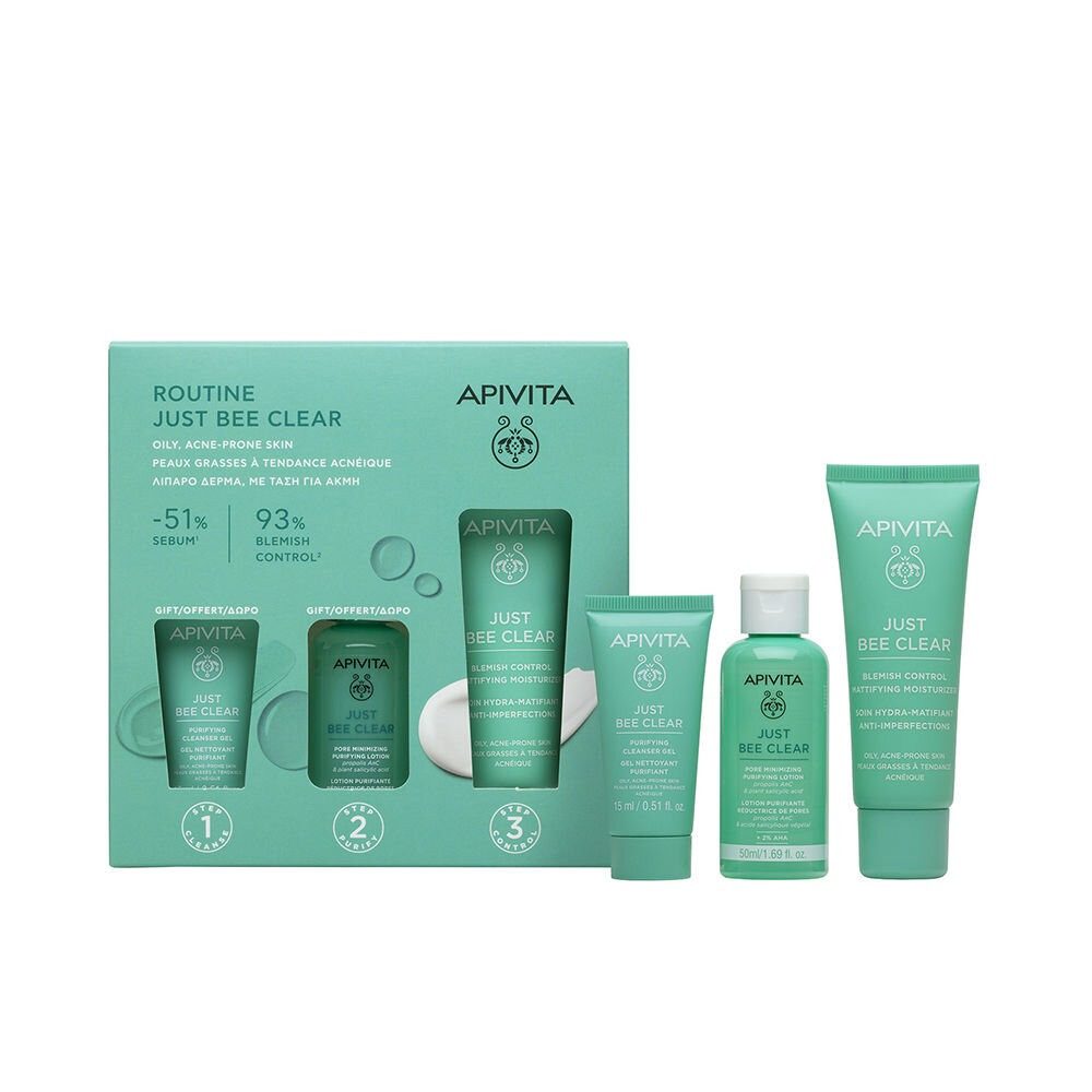 Apivita Gesichtspflege-Set JUST BEE CLEAR ROUTINESET 3-tlg