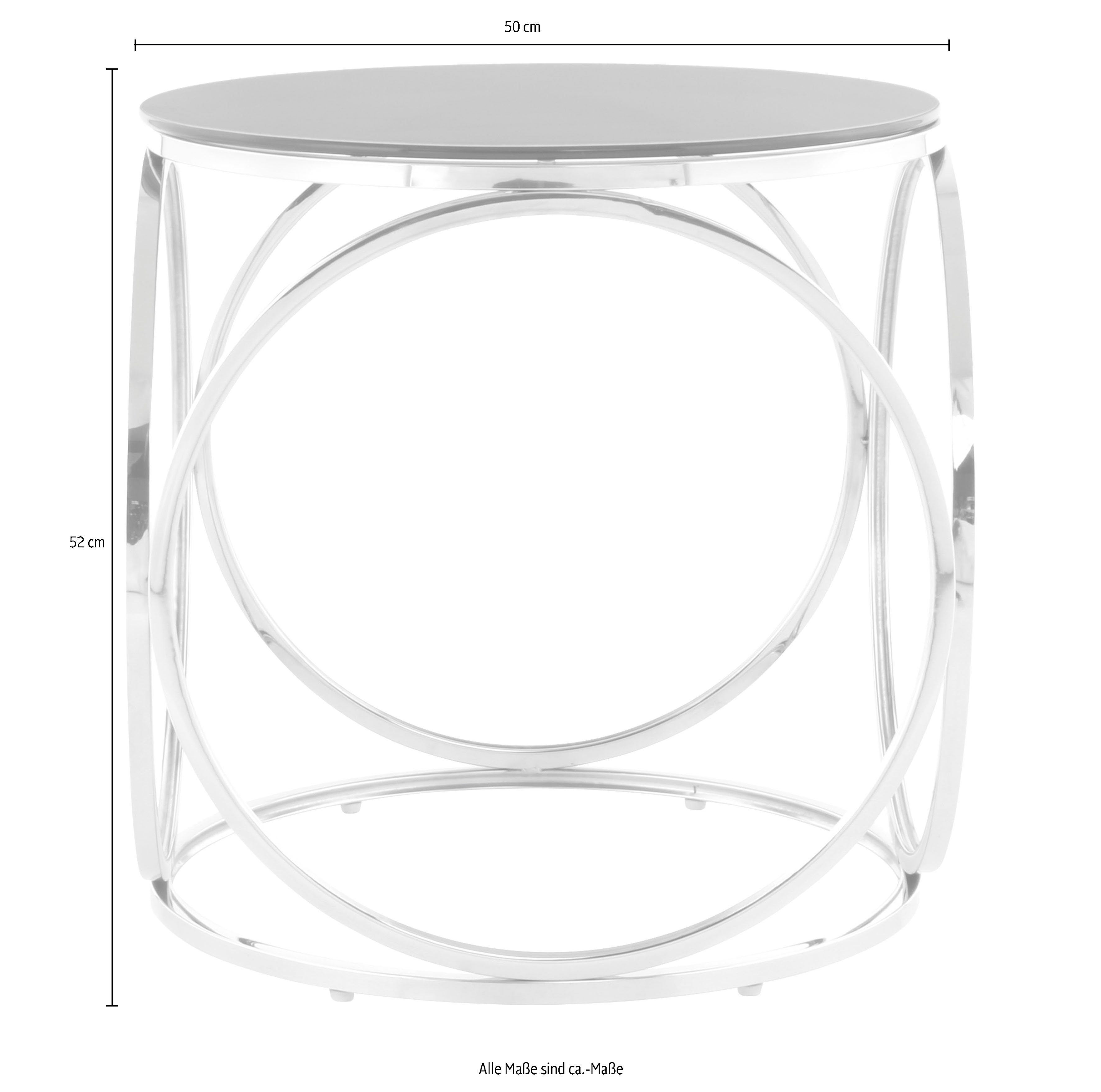 Kayoom Beistelltisch Beistelltisch Whitney schwarz Tischplatte randlose | silber schwarz 225, 