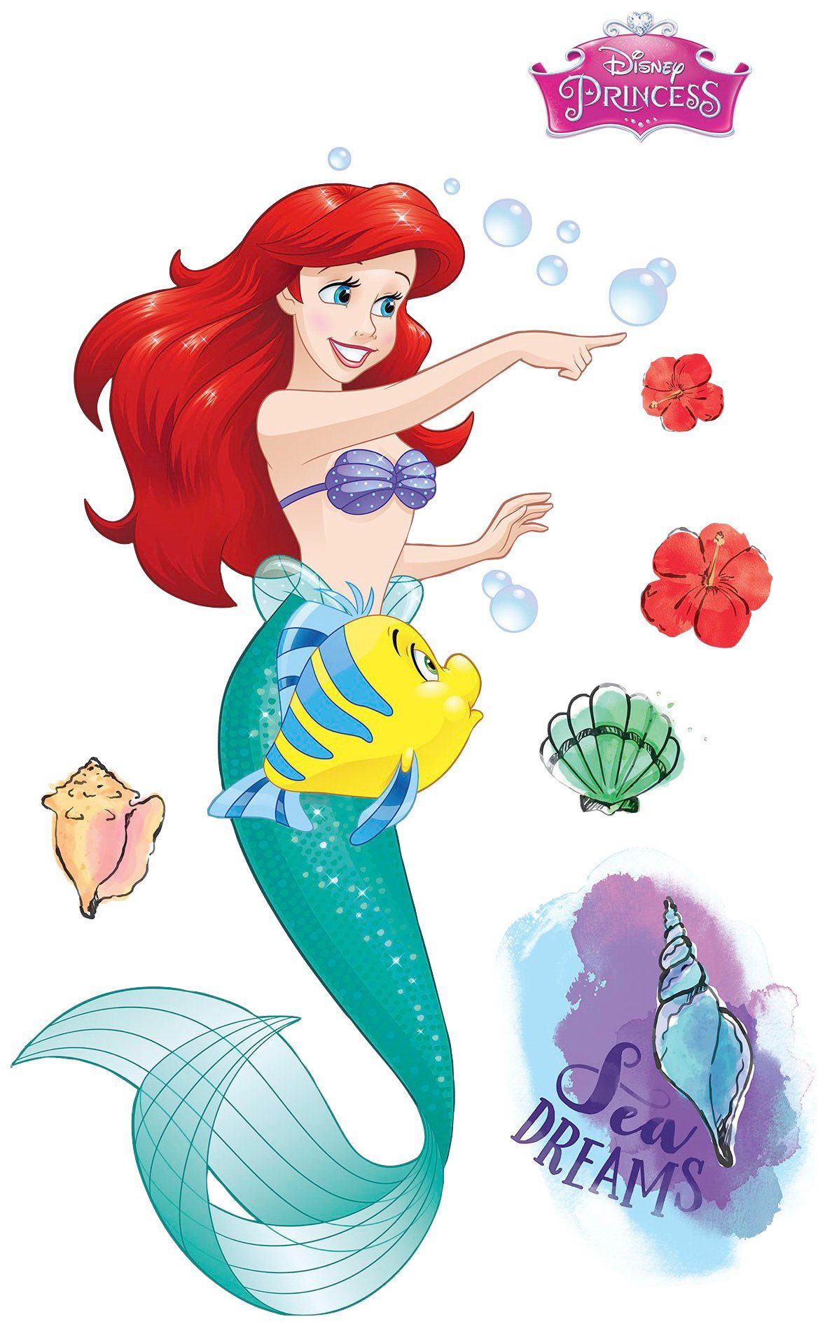 Komar Vliestapete Selbstklebende Vlies - Ariel XXL - Größe 127 x 200 cm, glatt, bedruckt, (1 St), Kinderzimmer