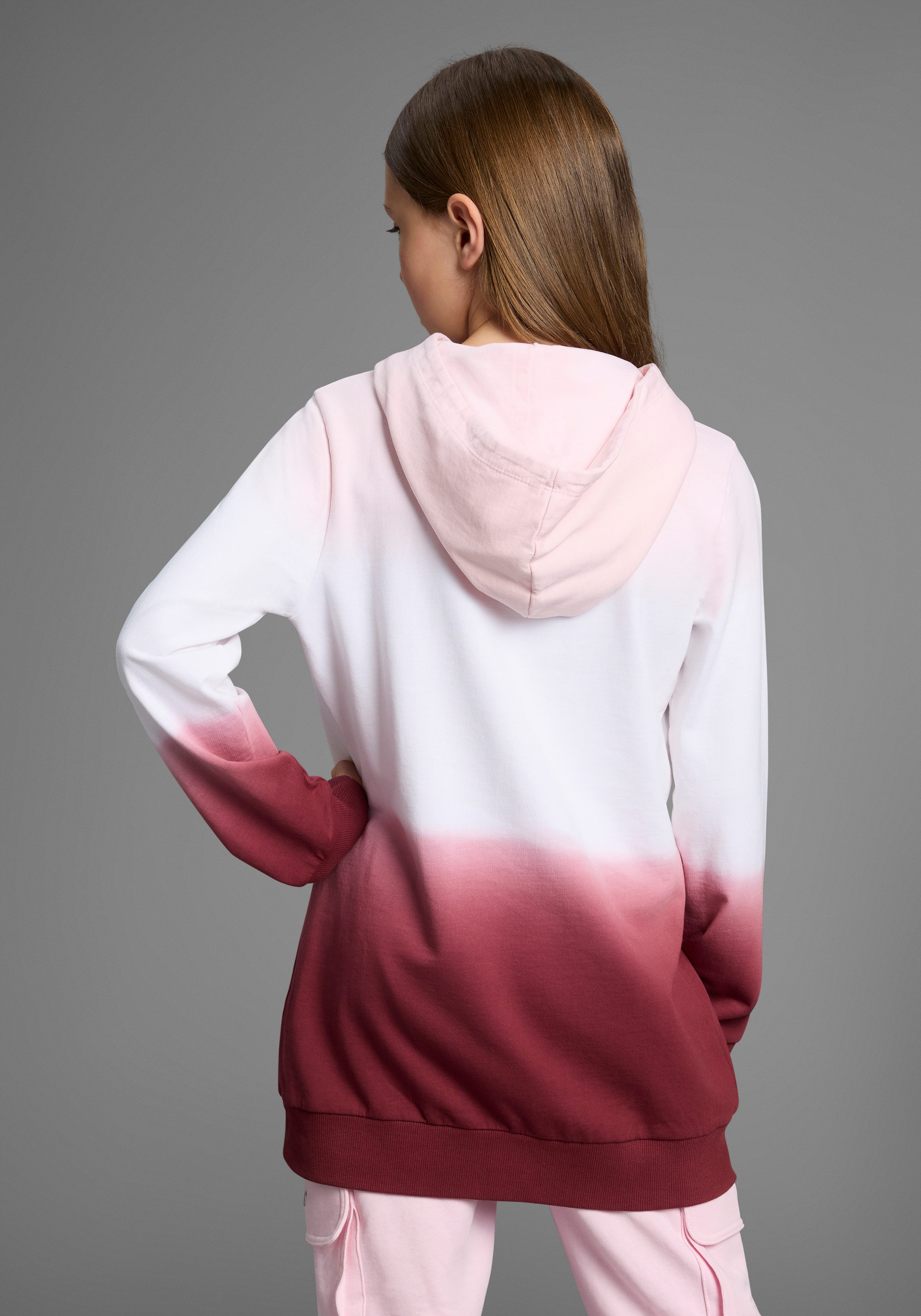 KangaROOS Kapuzensweatshirt, Longsweatshirt mit Farbverlauf Langarm günstig online kaufen