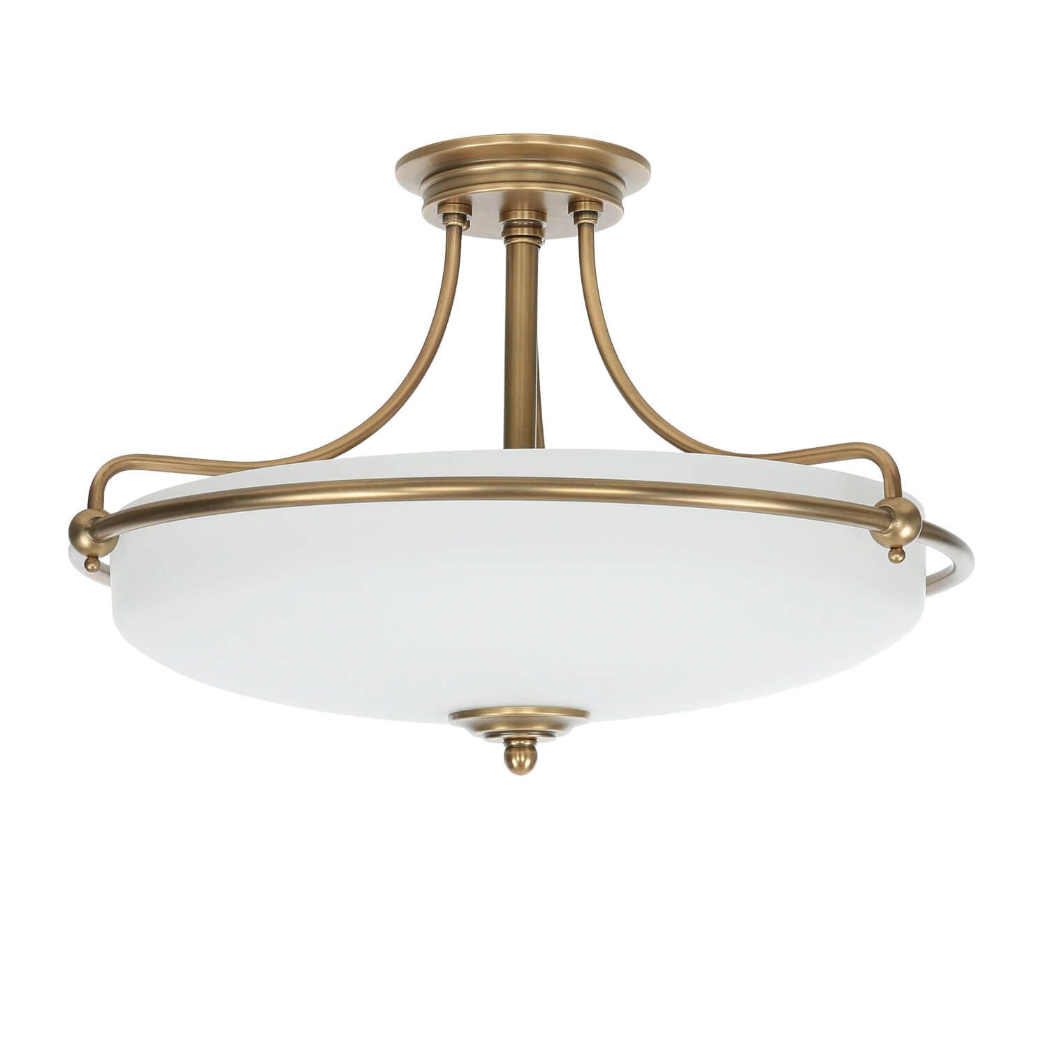 Licht-Erlebnisse Deckenleuchte ASPERO, ohne Leuchtmittel, Deckenlampe Esstisch Esszimmer Creme Messing E27 Glas Metall