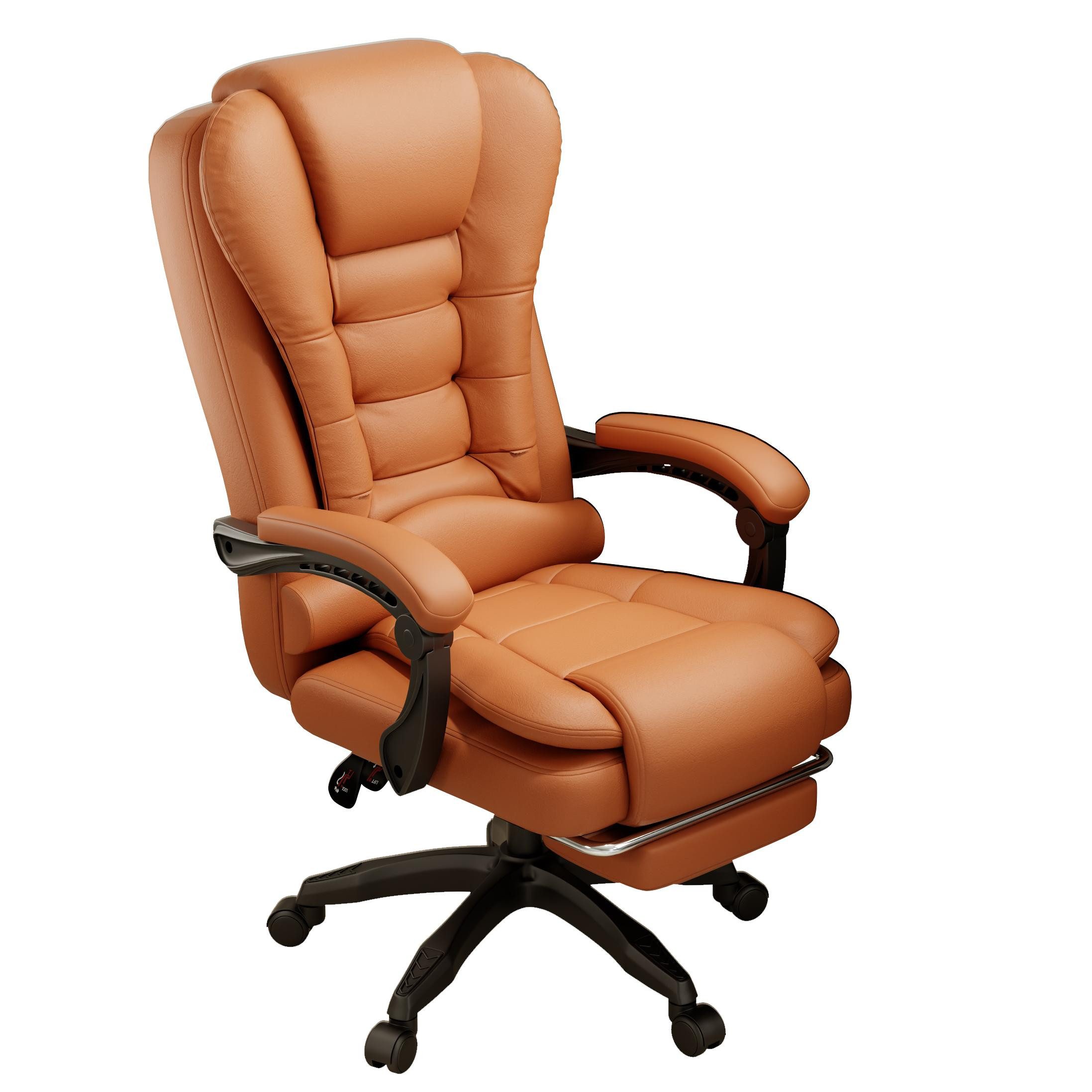 Huracan Schreibtischstuhl Luxus Bürostuhl mit Liegefunktion, 135° Neigung, Ergonomischer Chefsessel, Drehstuhl bis 150 kg Belastbarkeit
