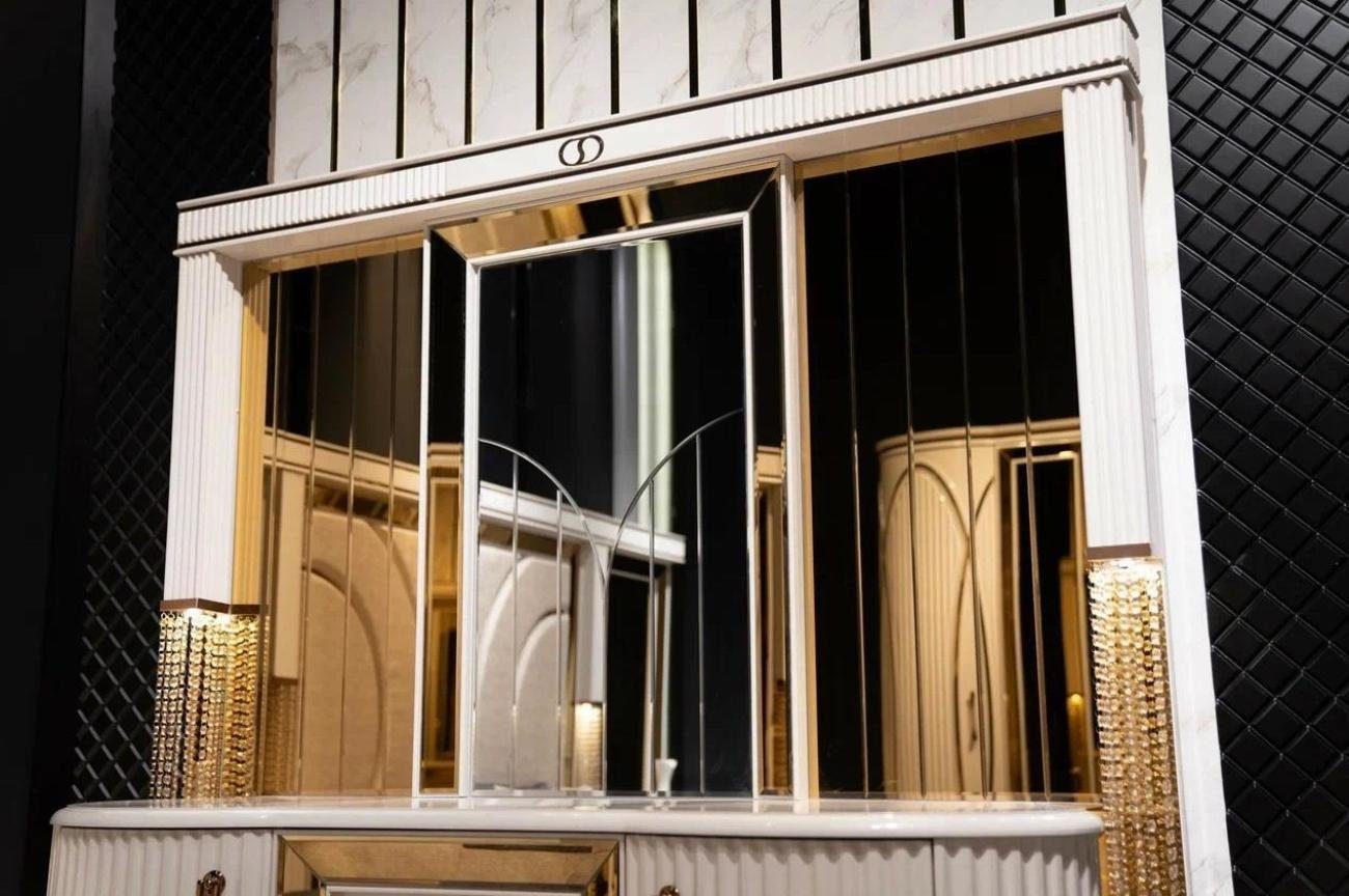 Hocker JVmoebel Schlafzimmer neu Schminktisch Spiegel mit 2tlg Schminktisch mit Spiegel Set 1x Made + Luxus Schminktisch (3-St., 1x Hocker), in Europa