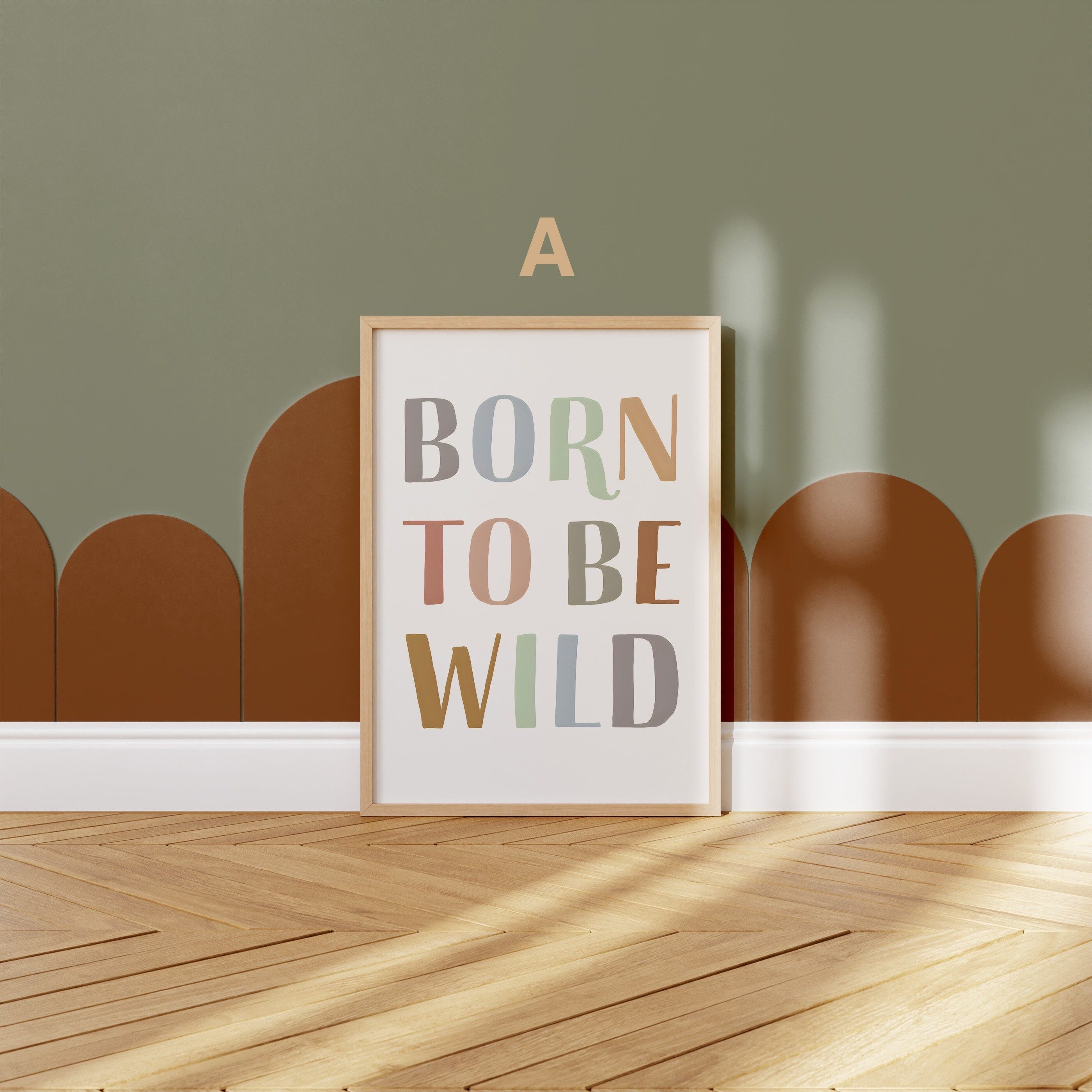 JUSTGOODMOOD Poster Premium ® Safari Dschungel Tiere Name Personalisiert Kinderzimmer, C (1 St), verschiedene Größen wählbar