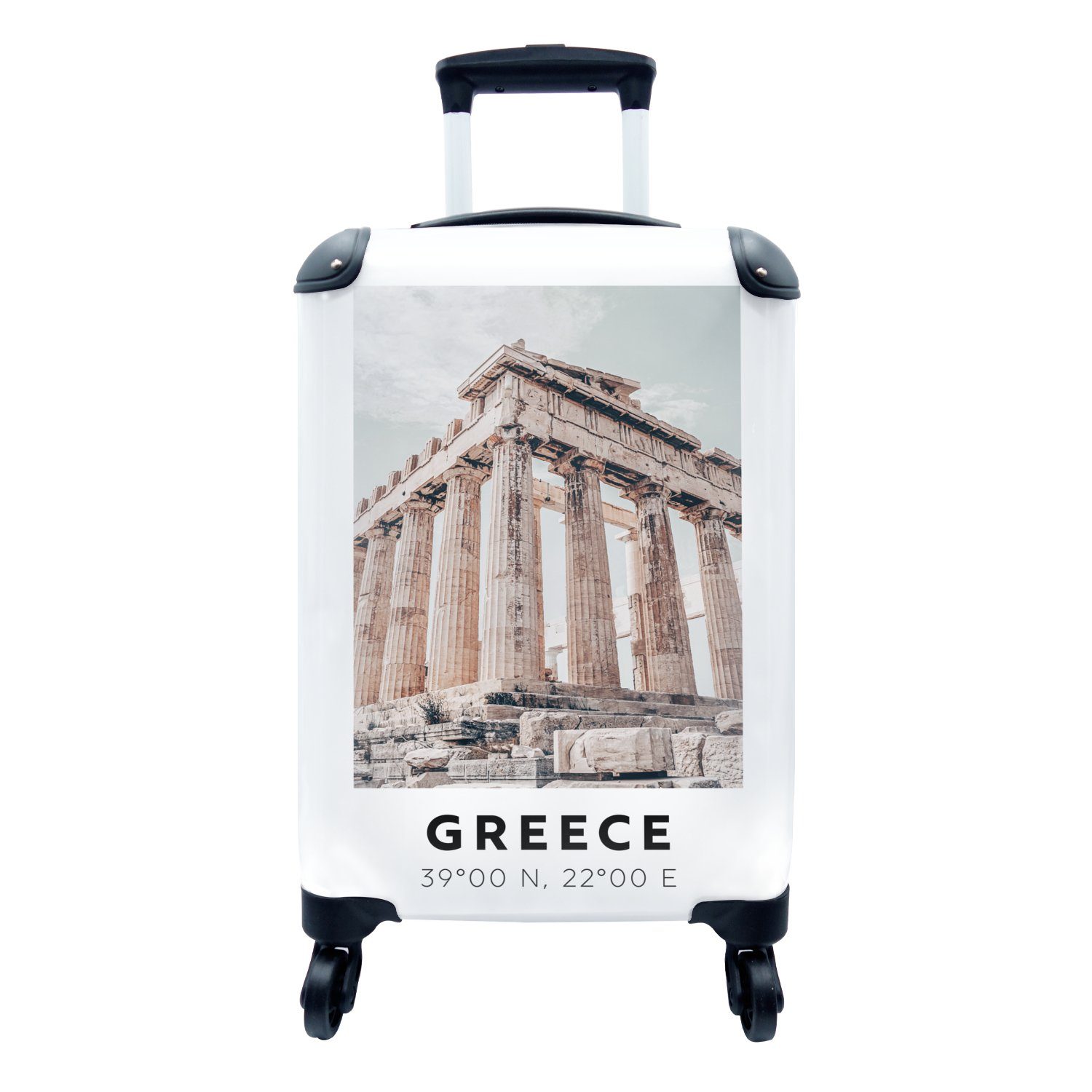 MuchoWow Handgepäckkoffer Griechenland - Athen - Parthenon, 4 Rollen, Reisetasche mit rollen, Handgepäck für Ferien, Trolley, Reisekoffer