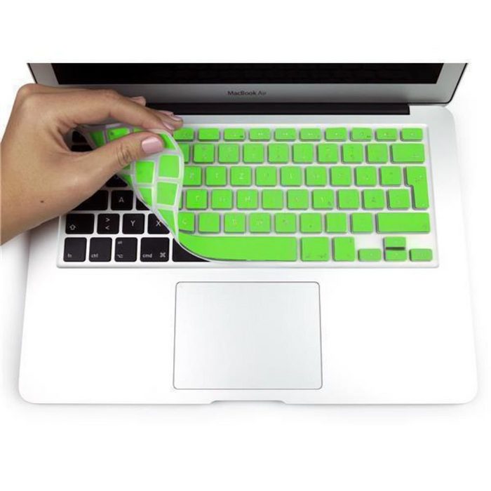 MyGadget Deutscher Tastaturschutz QWERTZ Silikonschutz flexible Tastatur (für Apple MacBook Pro Retina 13 & 15 Zoll (bis 2016) / Air 13 Zoll (bis 2018) - Folie für deutsche Tastatur - Grün)