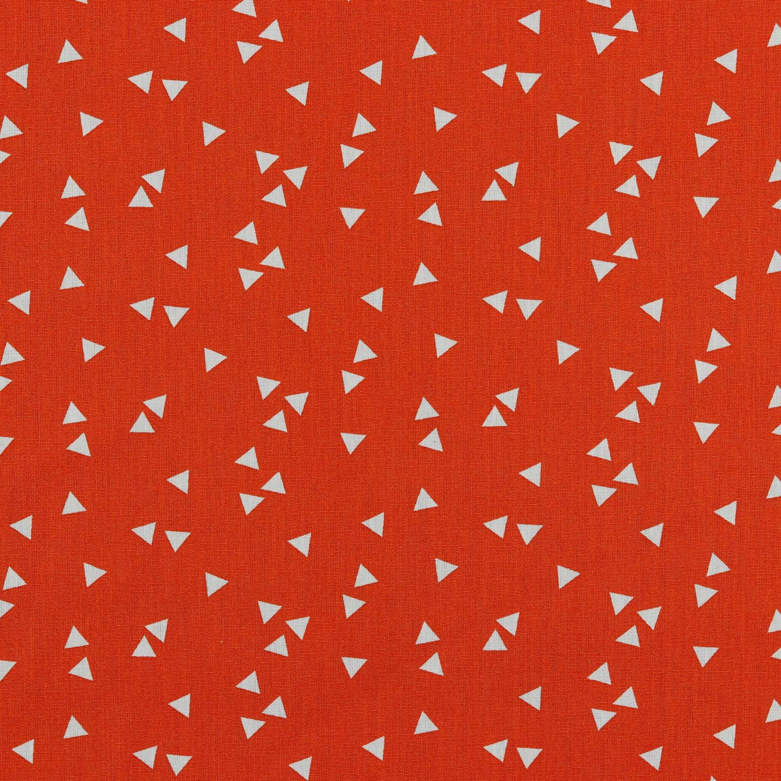 maDDma Stoff Baumwollstoff BeHappy Muster 1/2 Meterware 150cm Dreiecke, orange