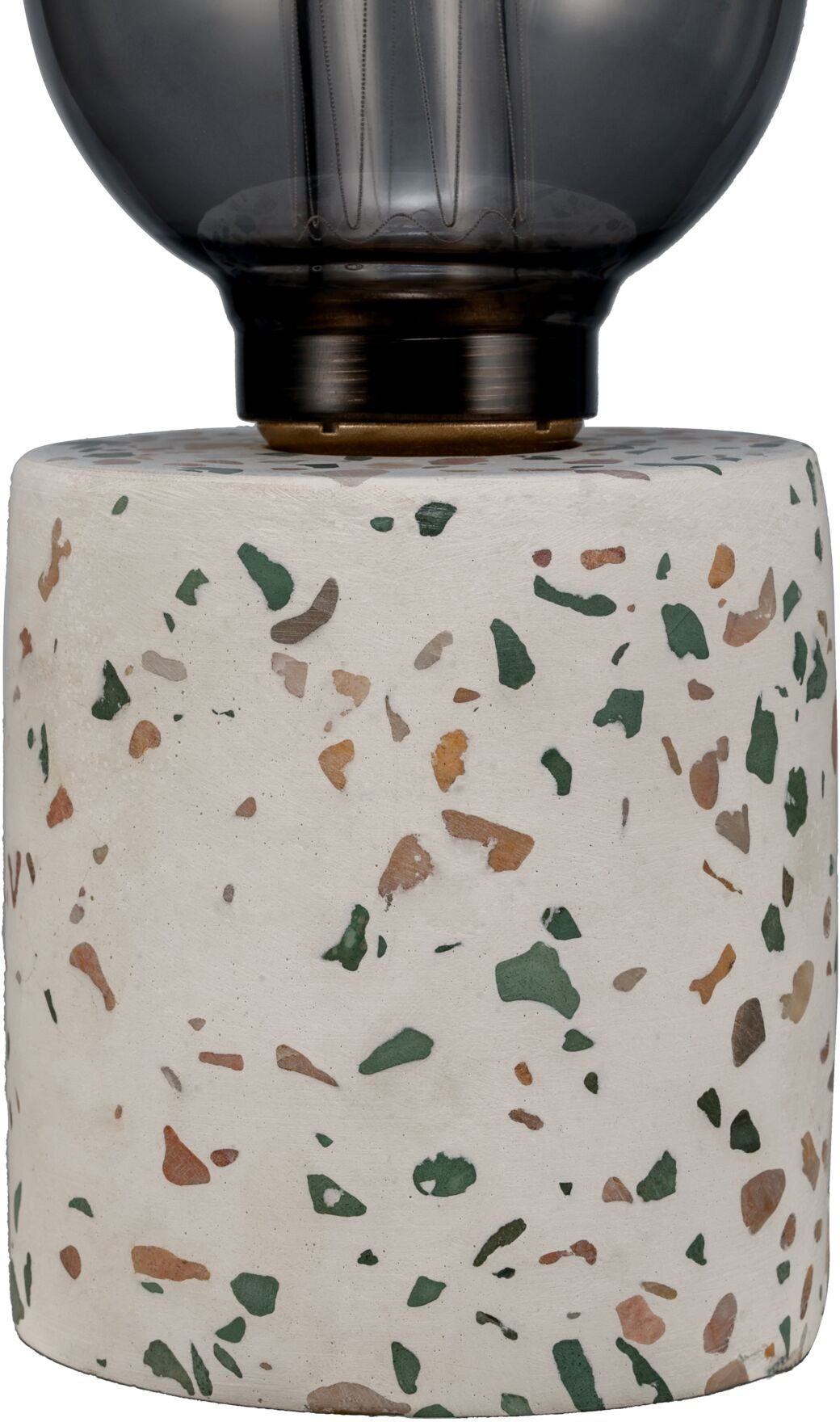 Pauleen Tischleuchte Elegant Flare, ohne Leuchtmittel, E27, Timer, Batterie, Terrazzo, Beton/Glas