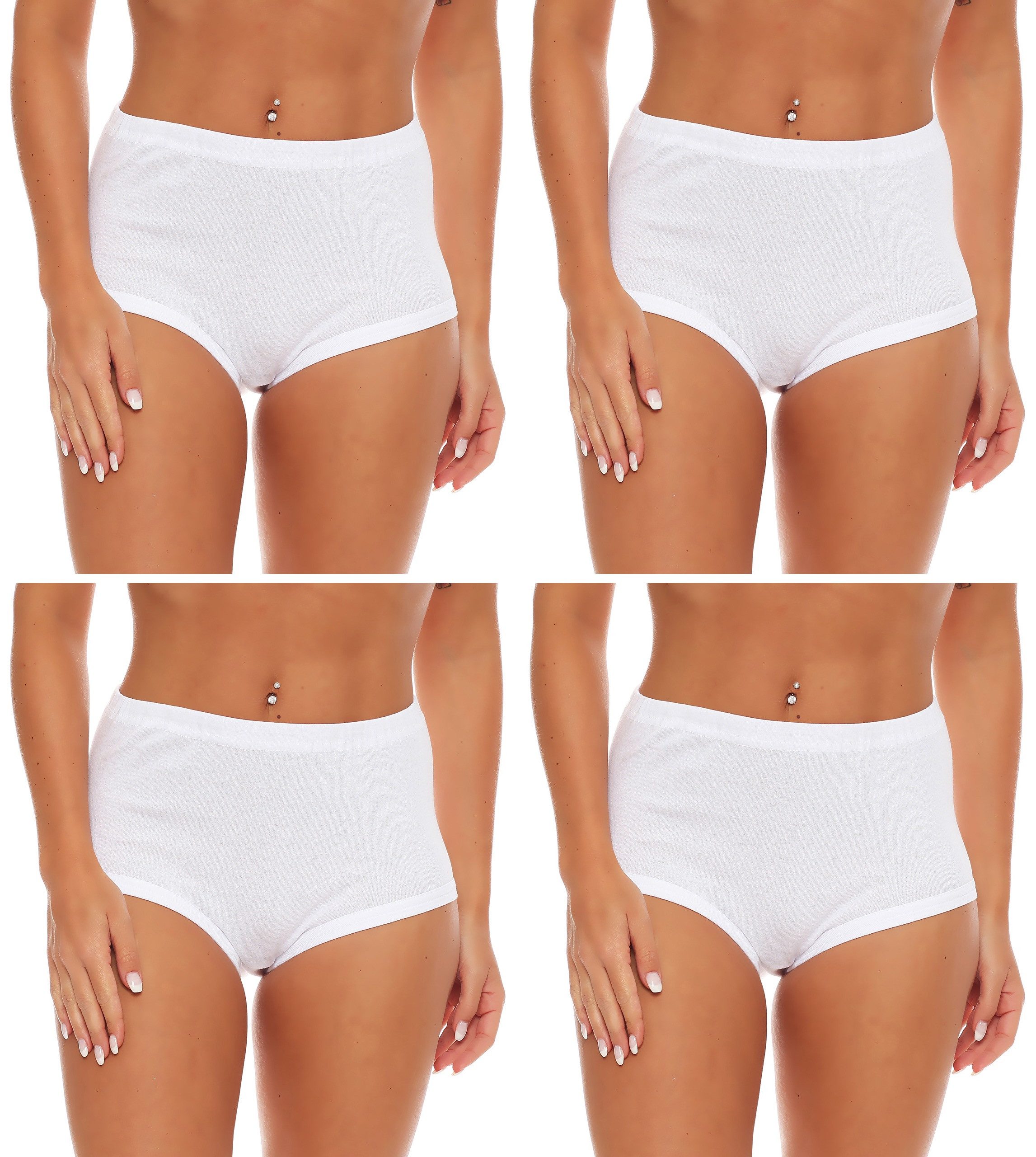 Taillenslip Damen Taillen Slip geblümt weiss Baumwolle kochfest trocknergeeignet