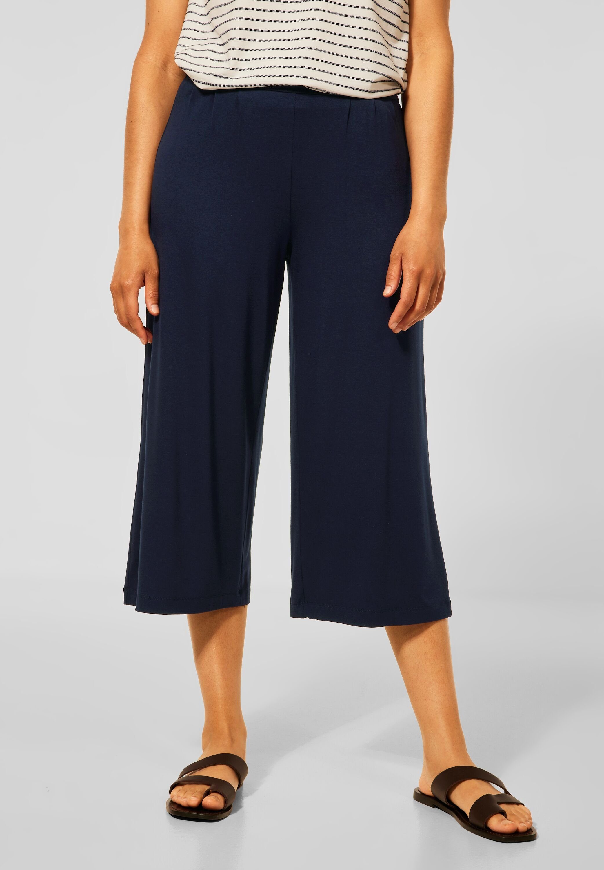 STREET ONE Culotte Street One Loose Fit Caprihose in Deep Blue (1-tlg)  Einschubtaschen