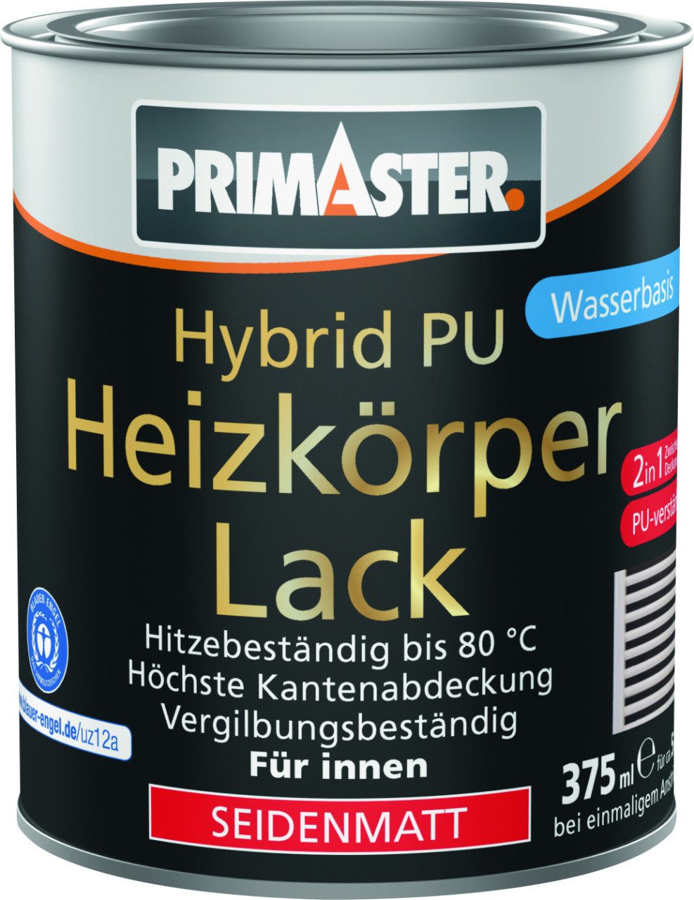 Primaster Metallschutzlack Primaster Hybrid PU-Heizkörperlack weiß seidenmatt