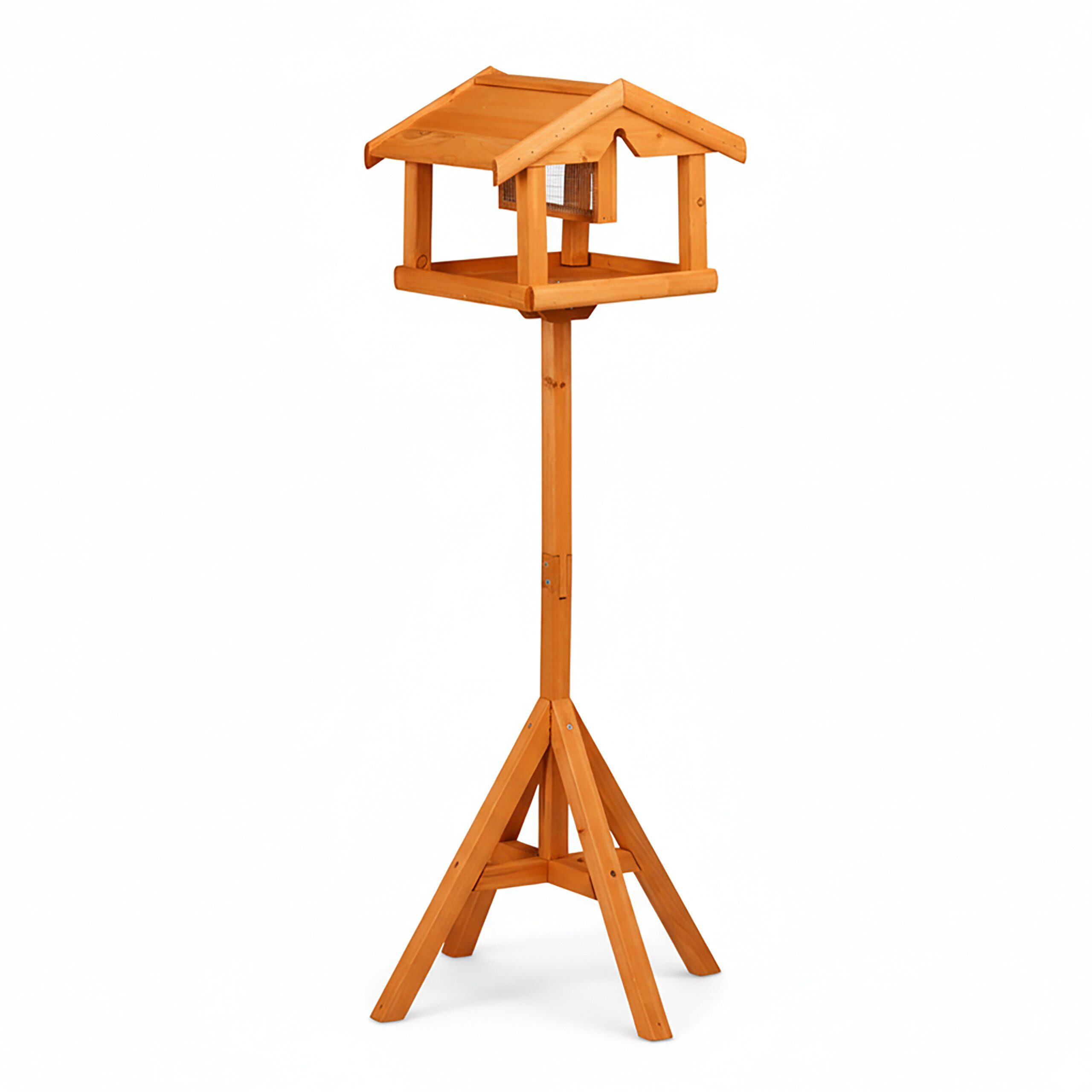 relaxdays Vogelhaus Vogelfutterhaus mit Ständer, orange