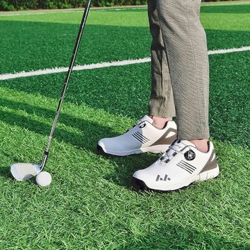 UE Stock Herren wasserdichte Golfschuhe mit Lace System Gr. 43 Weiß Grau Golfschuh für Sportkomfort