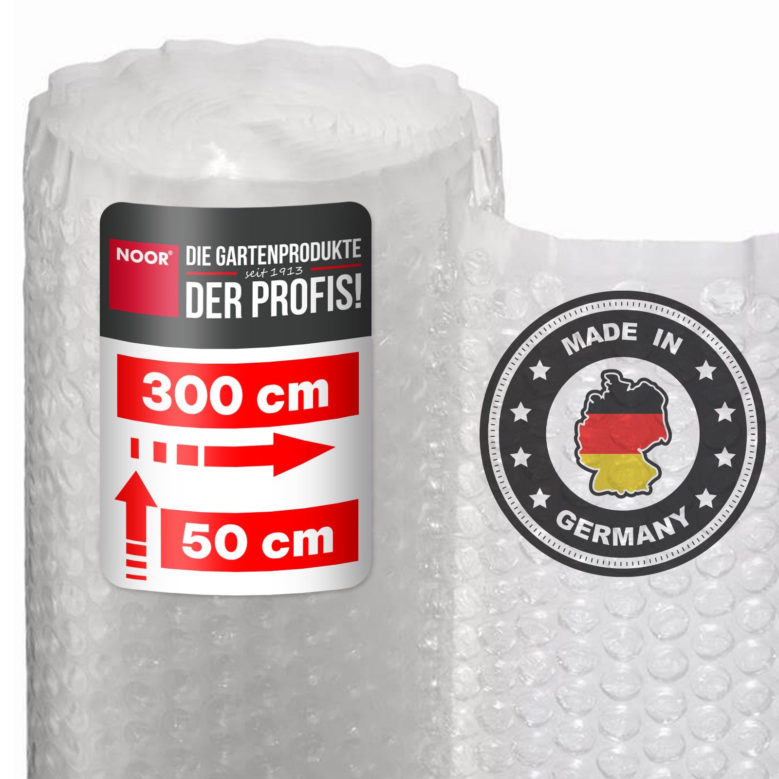 NOOR Schutzpolster Luftpolsterfolie, Luftpolsterfolie mit Noppen - 50 x 300cm - 100x 300cm