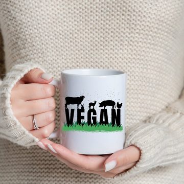 Youth Designz Tasse Vegan Kaffeetasse Geschenk, Keramik, mit trendigem Print