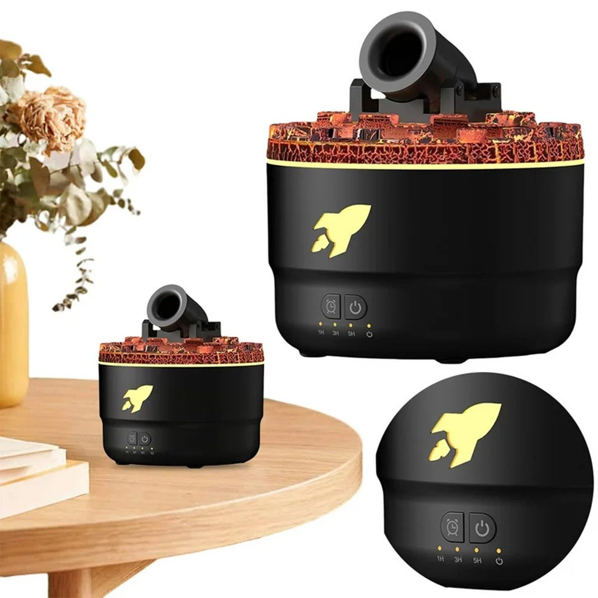 Luftbefeuchter LED Aroma-Luftbefeuchter, Kanonen leiser Diffusor Lichtern