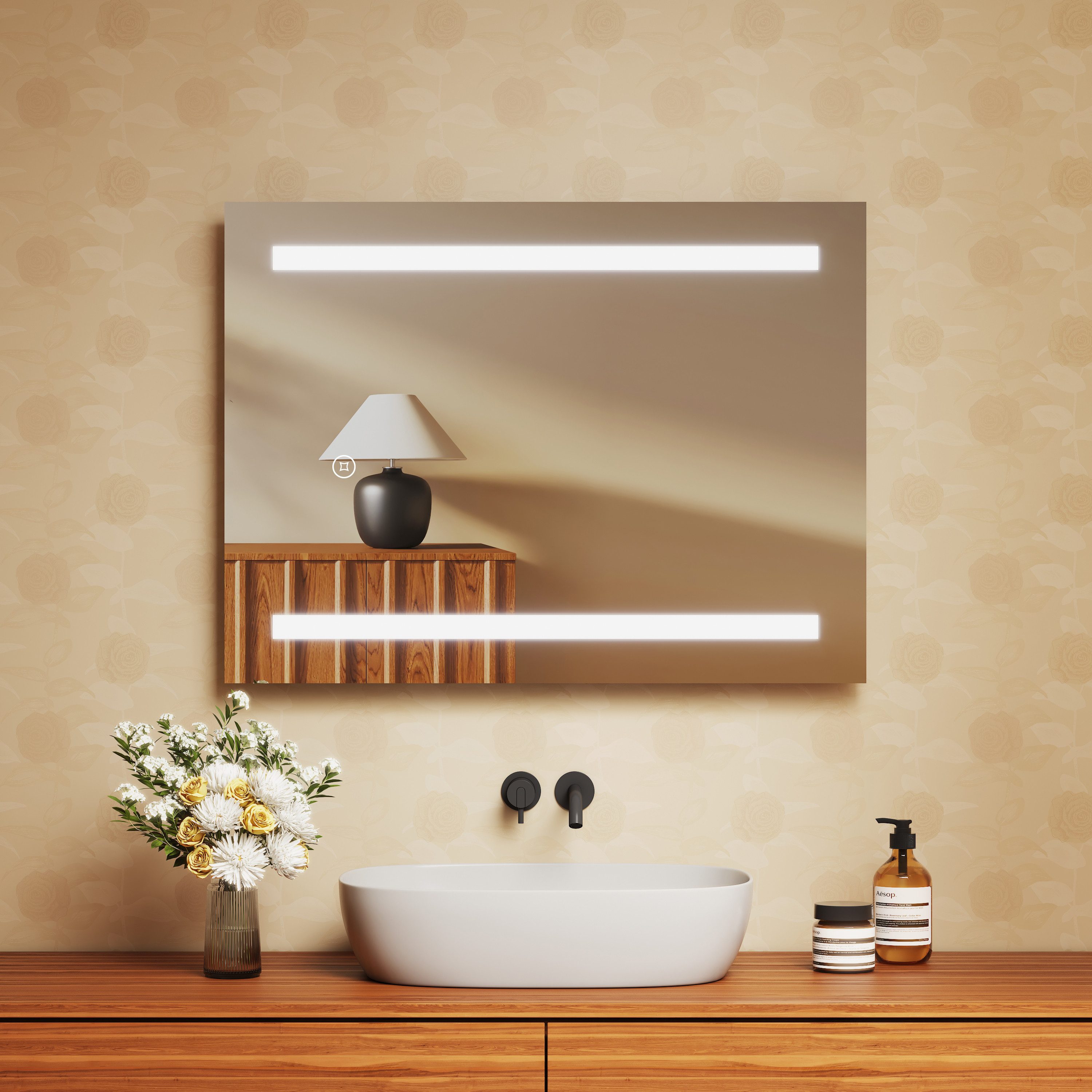 EMKE Badspiegel Wandschalter LED Wandspiegel mit günstig online kaufen