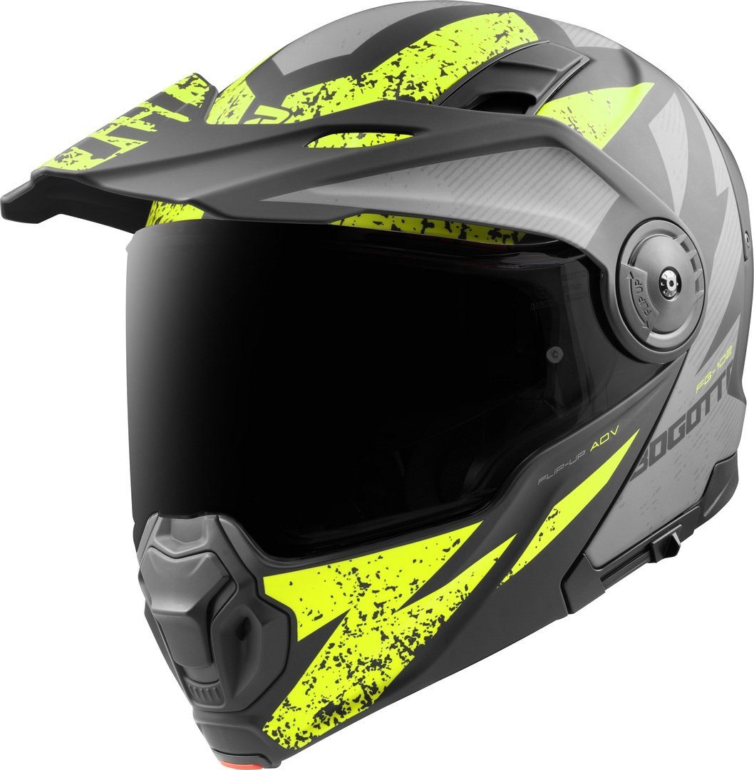 Bogotto Motorradhelm FG-102 Safari Fiberglas Enduro Klapphelm Helm, Vorbereitet Für Kommunikationssystem,geeignet Brillenträger,herau