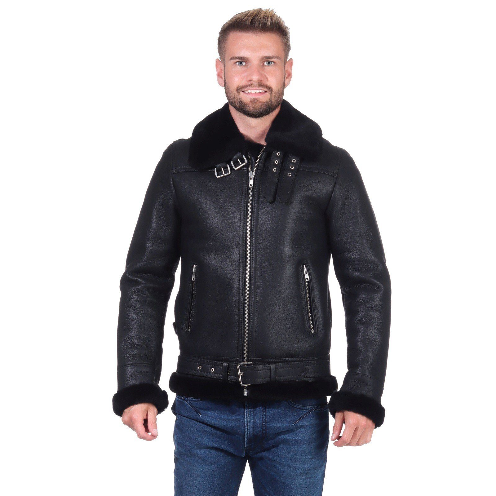 Hollert Lederjacke Herren Lammfelljacke JAMES Merino günstig online kaufen
