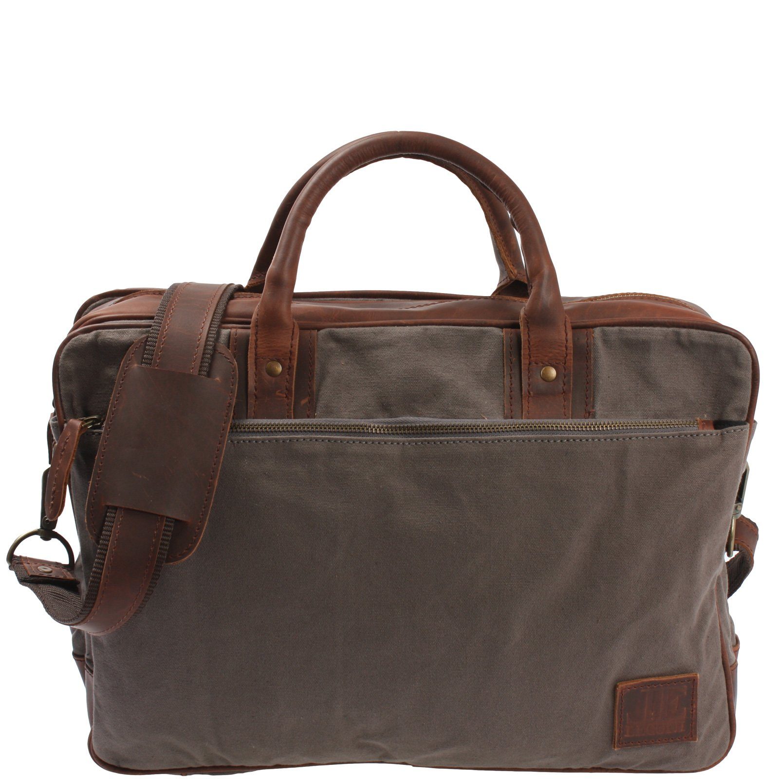 Aktentasche Handgepäck Trolleytasche DIN A4 Arbeitstasche Canvas Leder LE3066