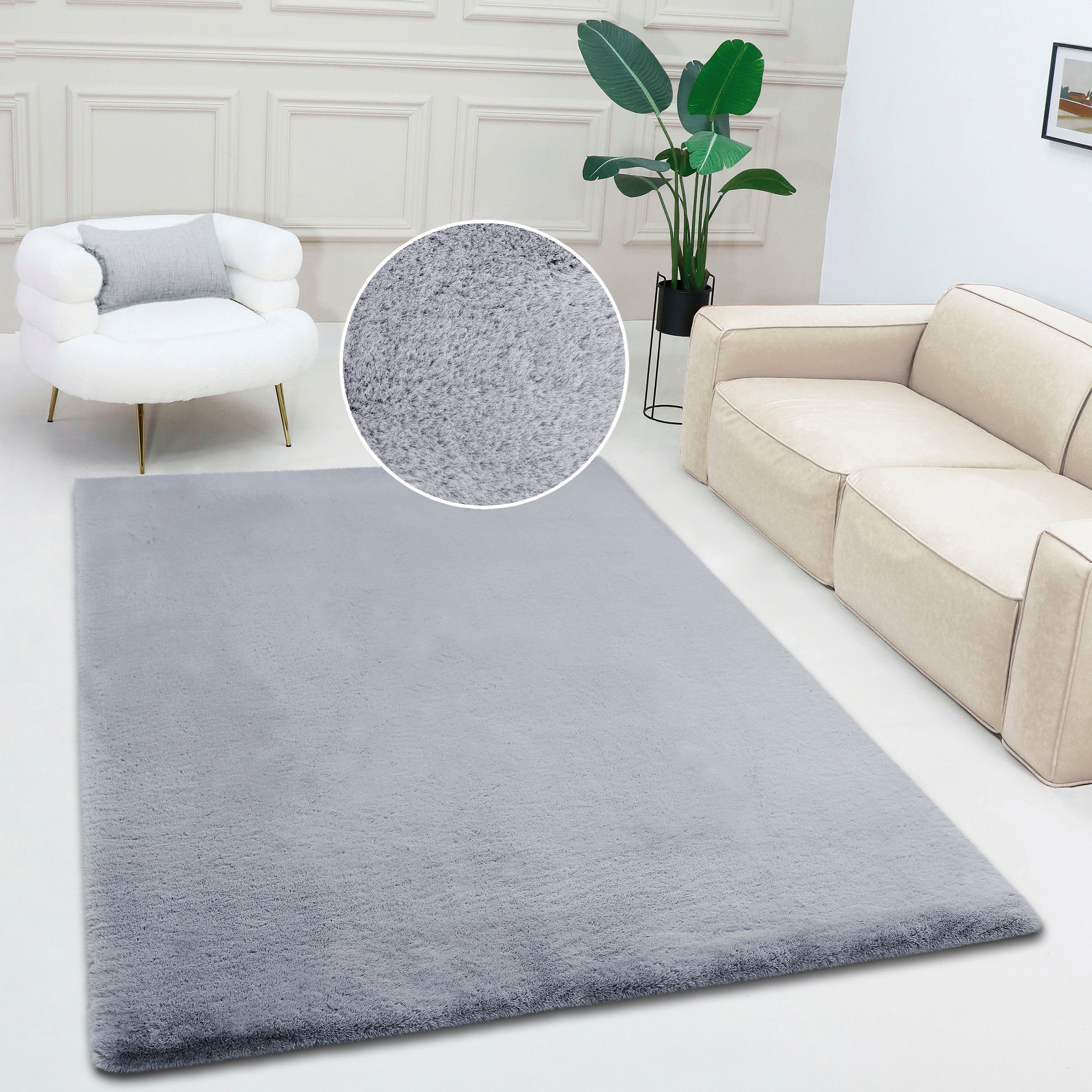 my home Fellteppich Rabbit, Kunstfell, Kaninchenfell-Haptik, Microfaser, re günstig online kaufen