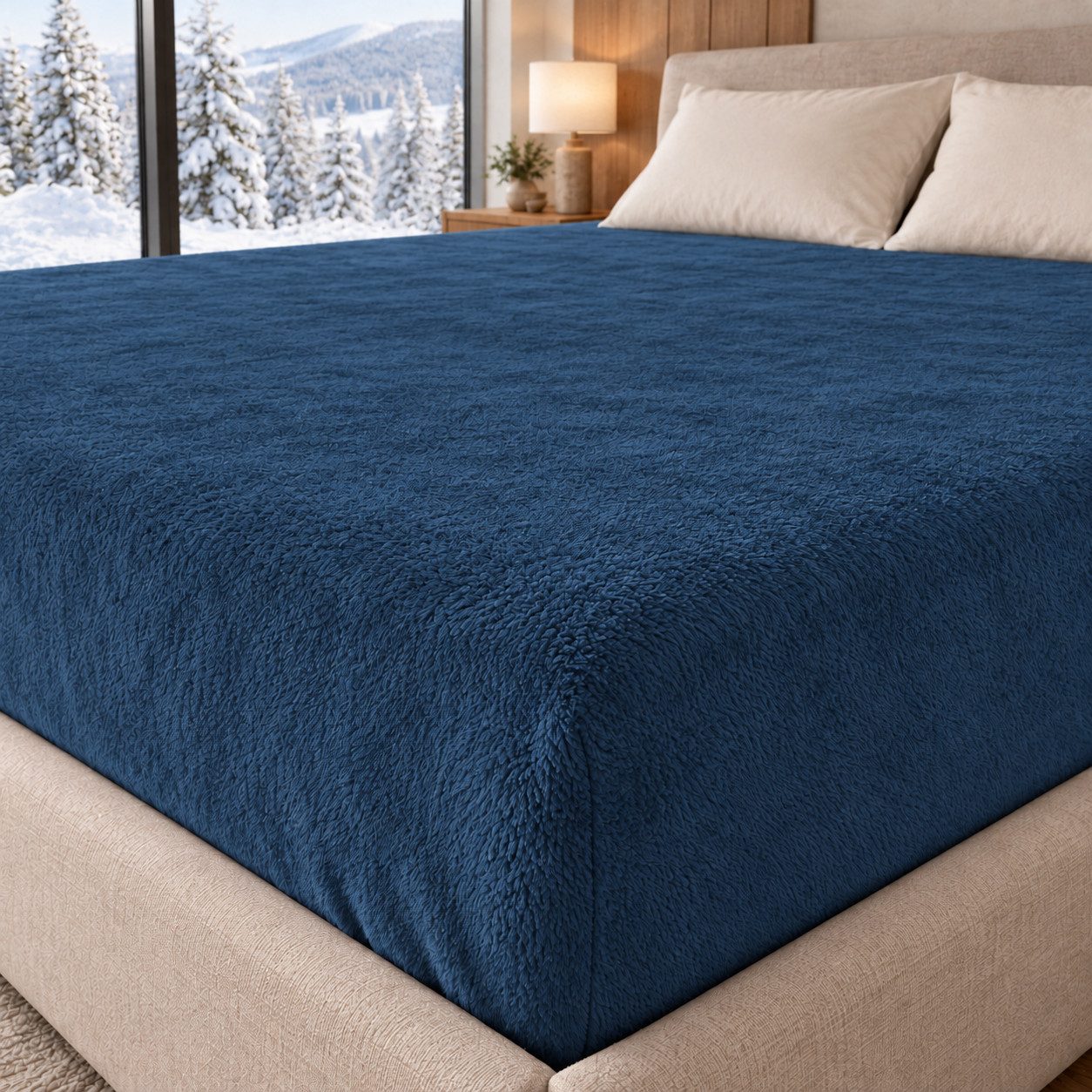 One Home Spannbettlaken Winter Cashmere Touch, Fleece, Gummizug: rundum, (1 Stück), flauschig weich warmes Teddy Plüsch – Bild 2 von 5