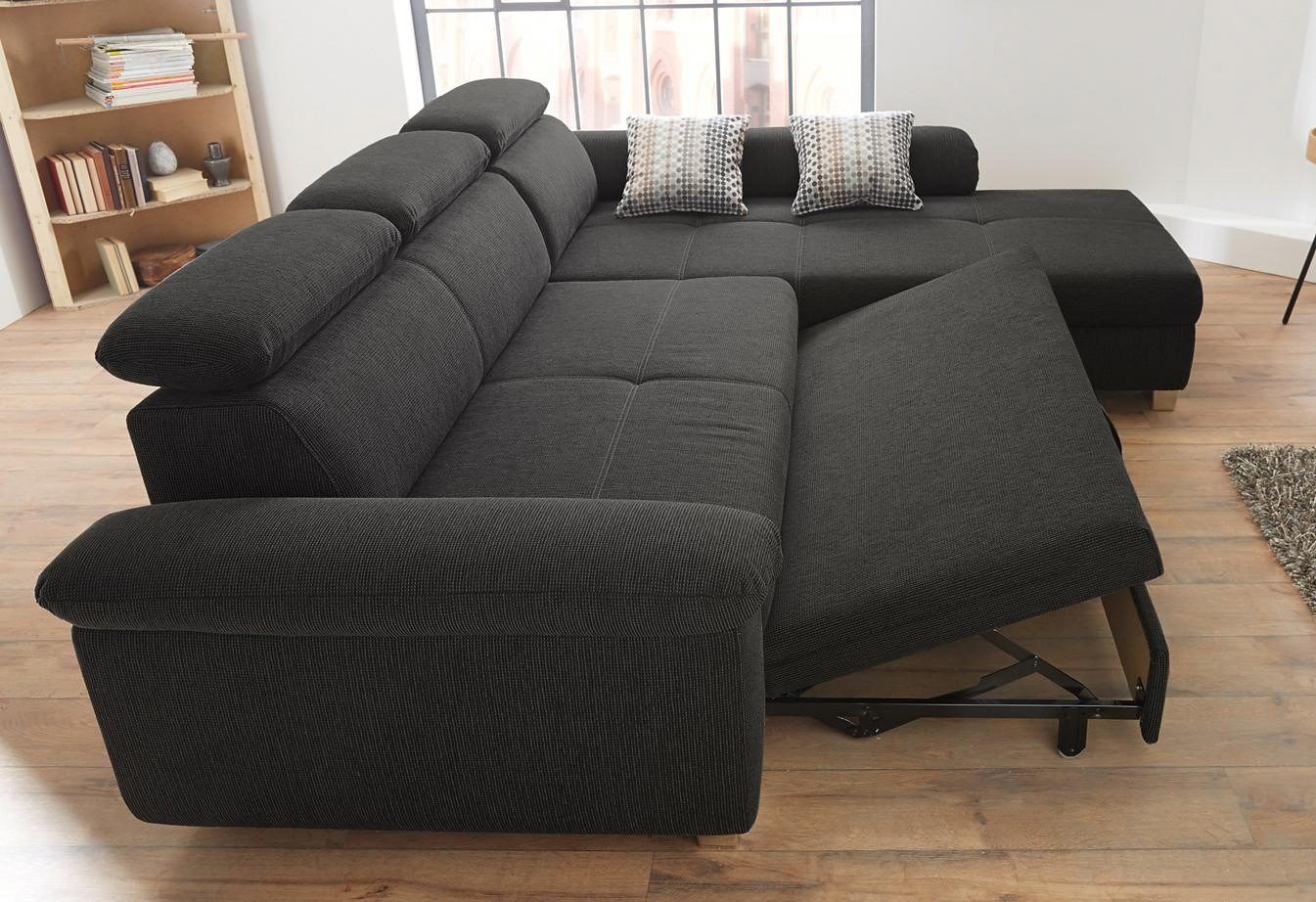Jockenhöfer Gruppe Ecksofa Landshut L-Form, B: 295 cm, mit Bettfunktion, Kopfteilverstellung & 2 Zierkissen