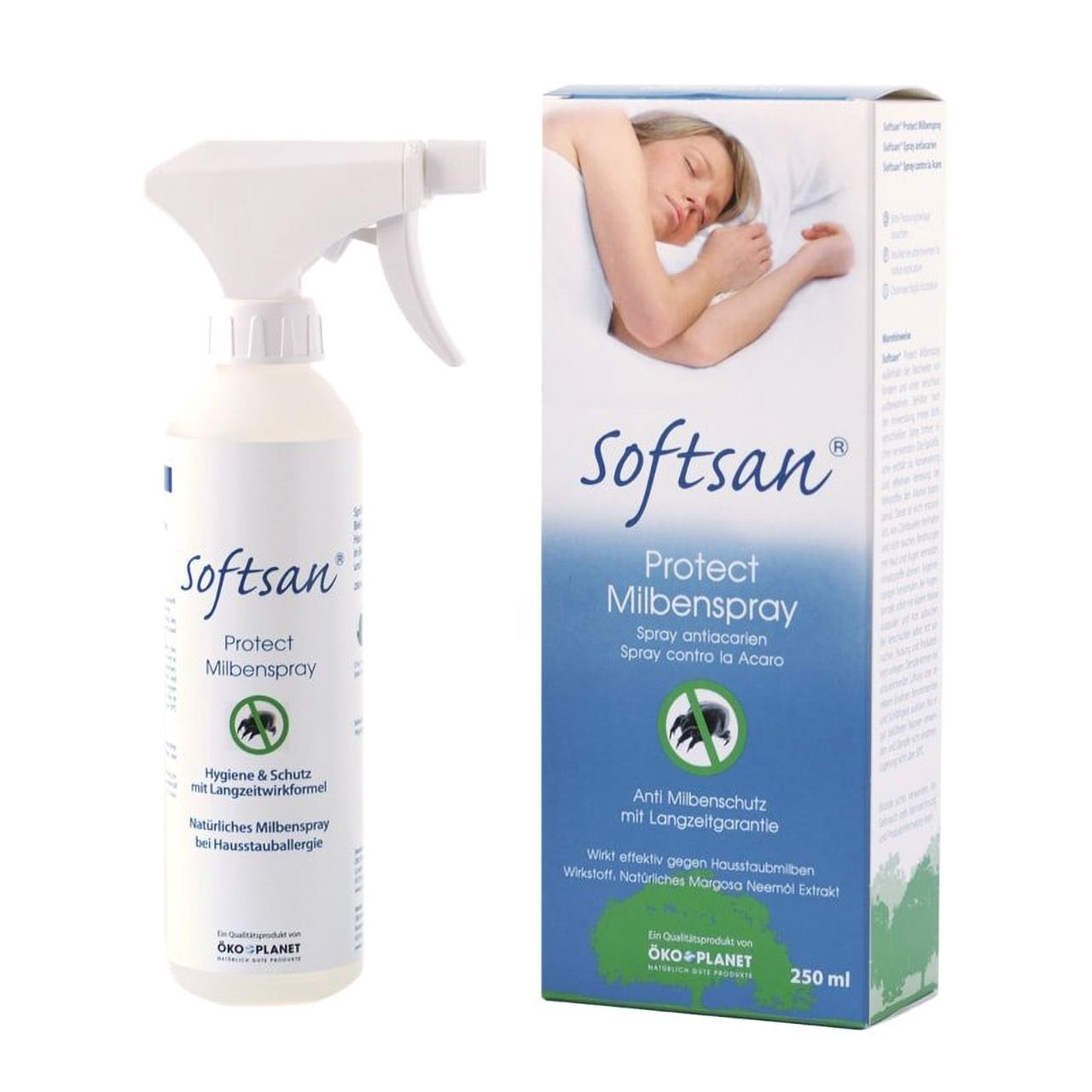 Softsan Insektenspray Protect Plus Milbenspray für Hausstauballergiker, 0.25 l, zur Anwendung auf Textilien