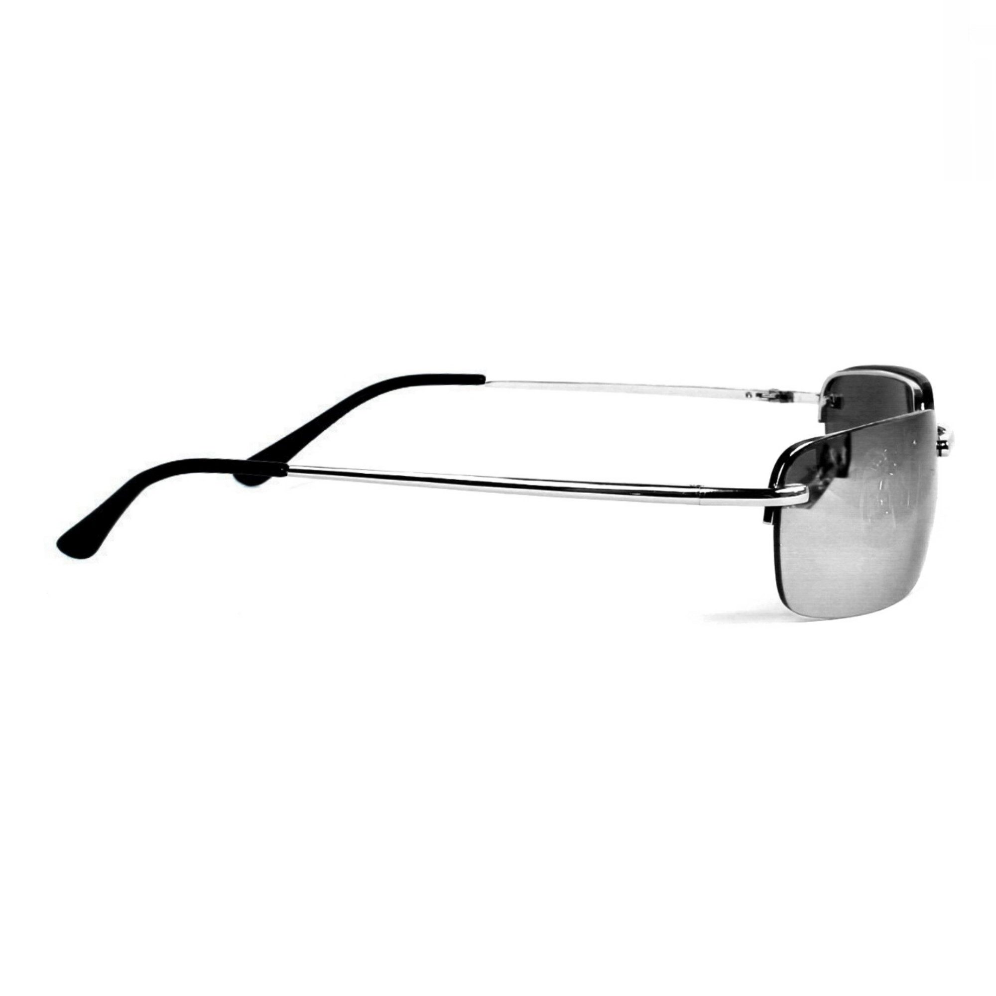 Rennec Sonnenbrille Eckig Schmal UV400 Metallbrille Rechteckig (Leichte Edelstahl Brille mit Brillenbeutel) Gläser Verspiegelt oder Getönt, Federscharniere an den Bügeln