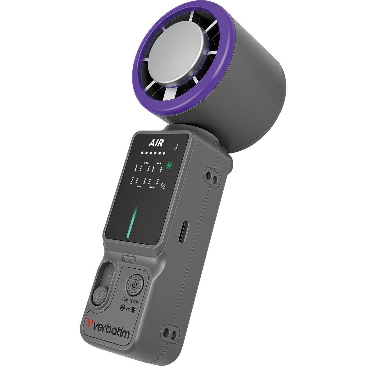 Verbatim Handventilator Cool'n'Go IceTouch PRO, Aktive Kühlplatte, 100 Stufen und faltbares Design