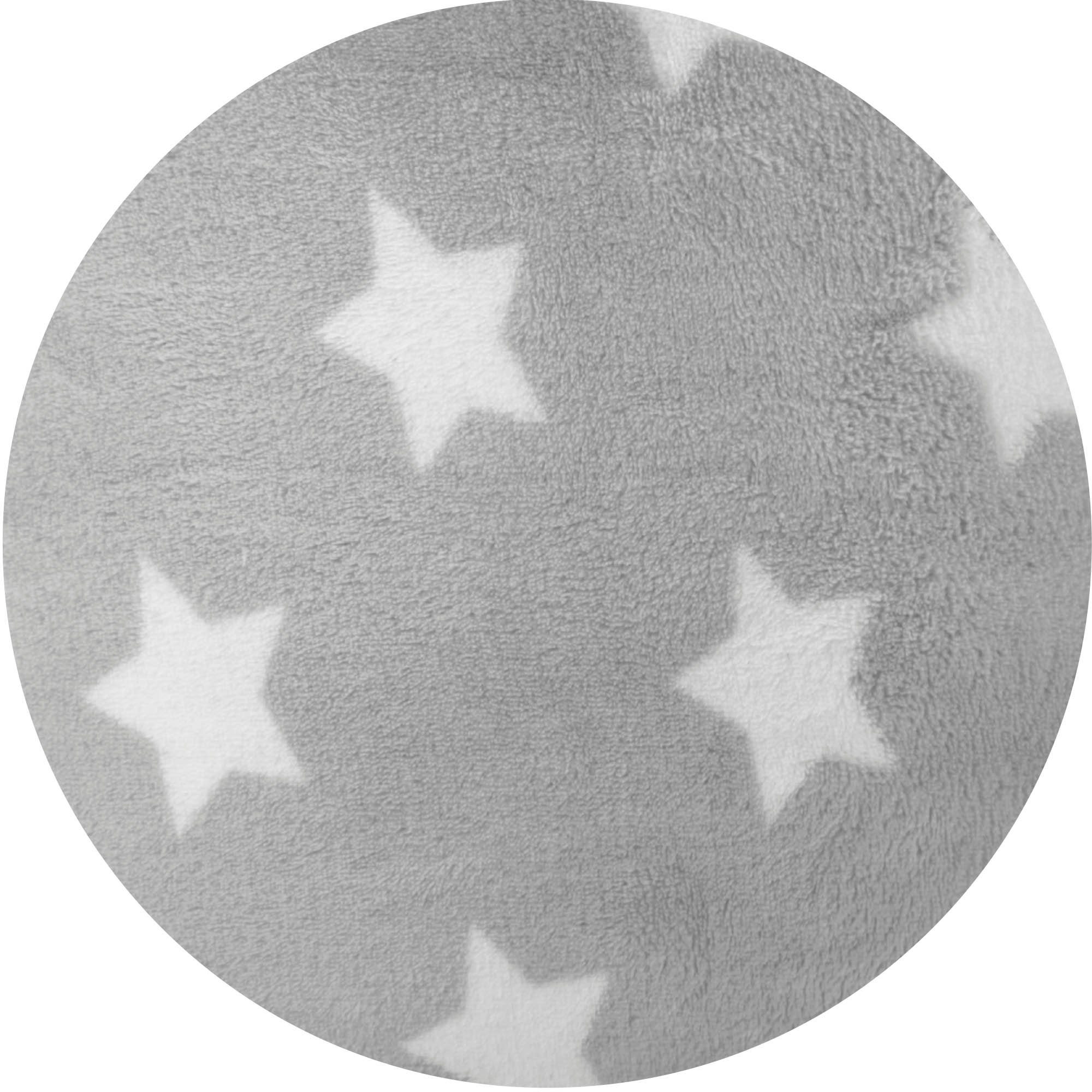 Wohndecke XXL Hellgrau Microfaser-Decke Sterne, Bestlivings, Kuscheldecke Flauschdecke