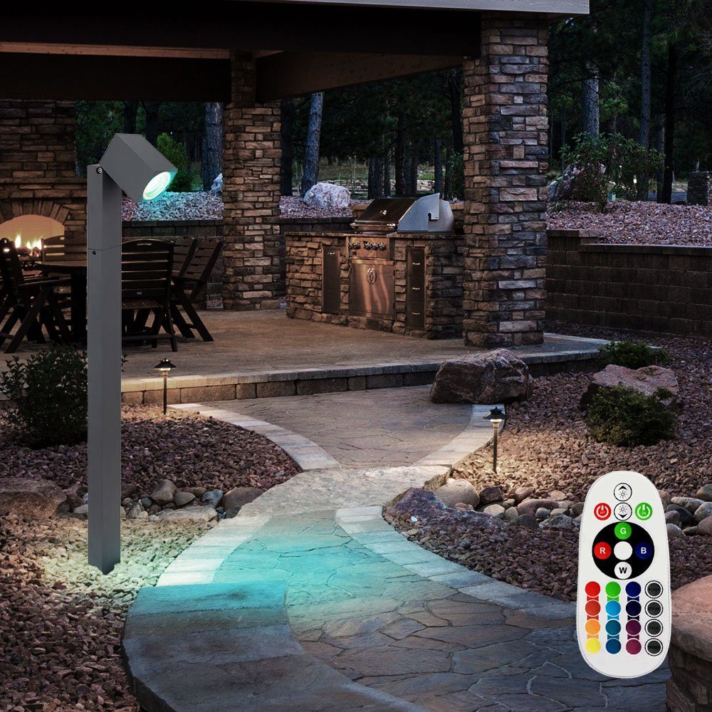 Außen-Stehlampe, anthrazit Außen Aussen etc-shop Stehlampe Wegeleuchten Garten Warmweiß, Leuchtmittel inklusive, LED