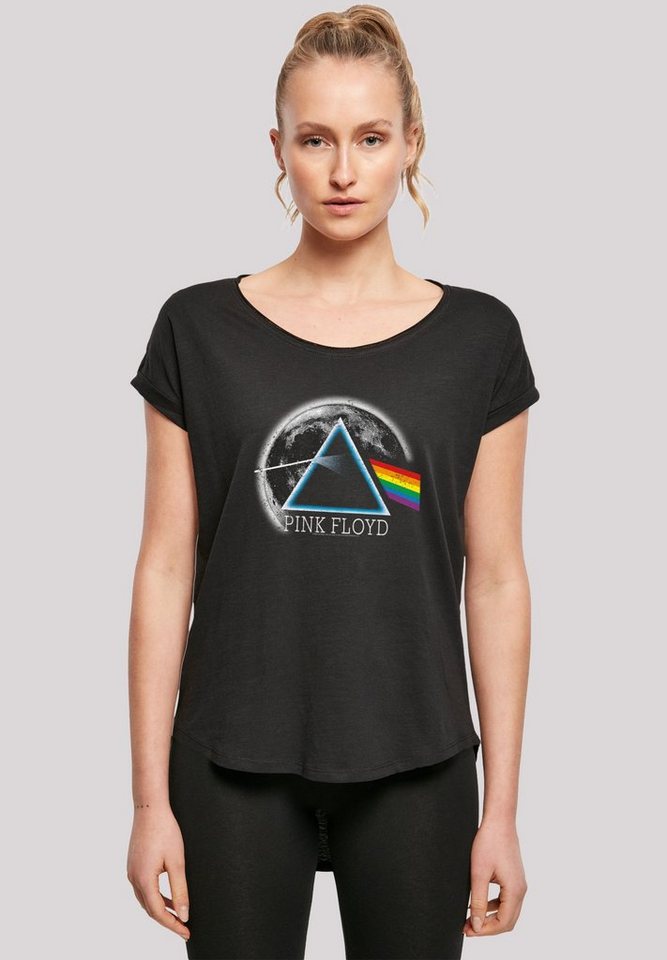 F4NT4STIC T-Shirt Pink Floyd Dark Side of The Moon Distressed Moon Print