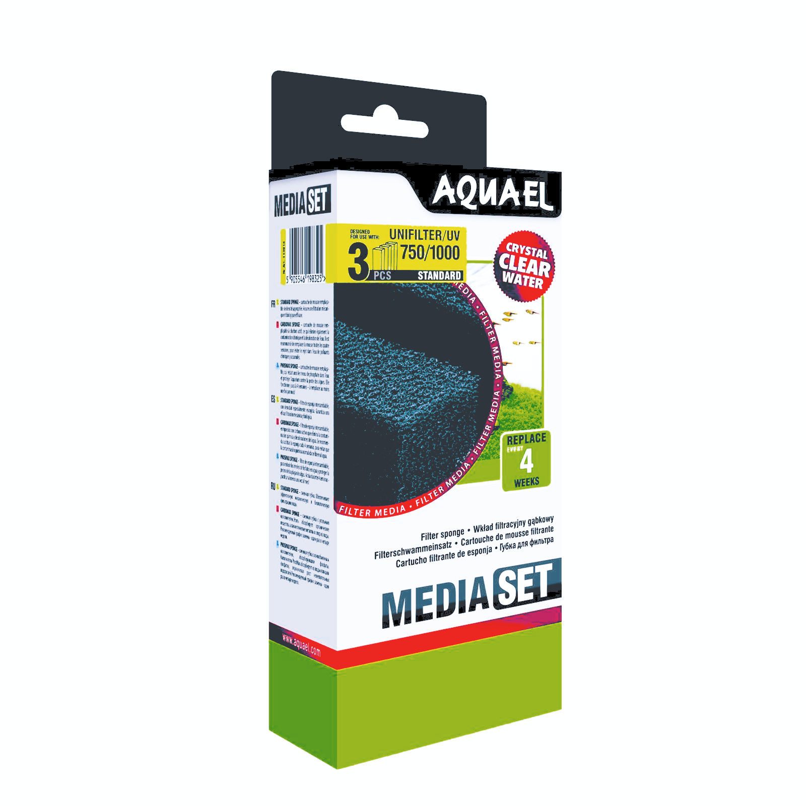 Aquael Aquariumfilter Filterschwamm, für Uni Filter 750 /1000 (3 Stück)