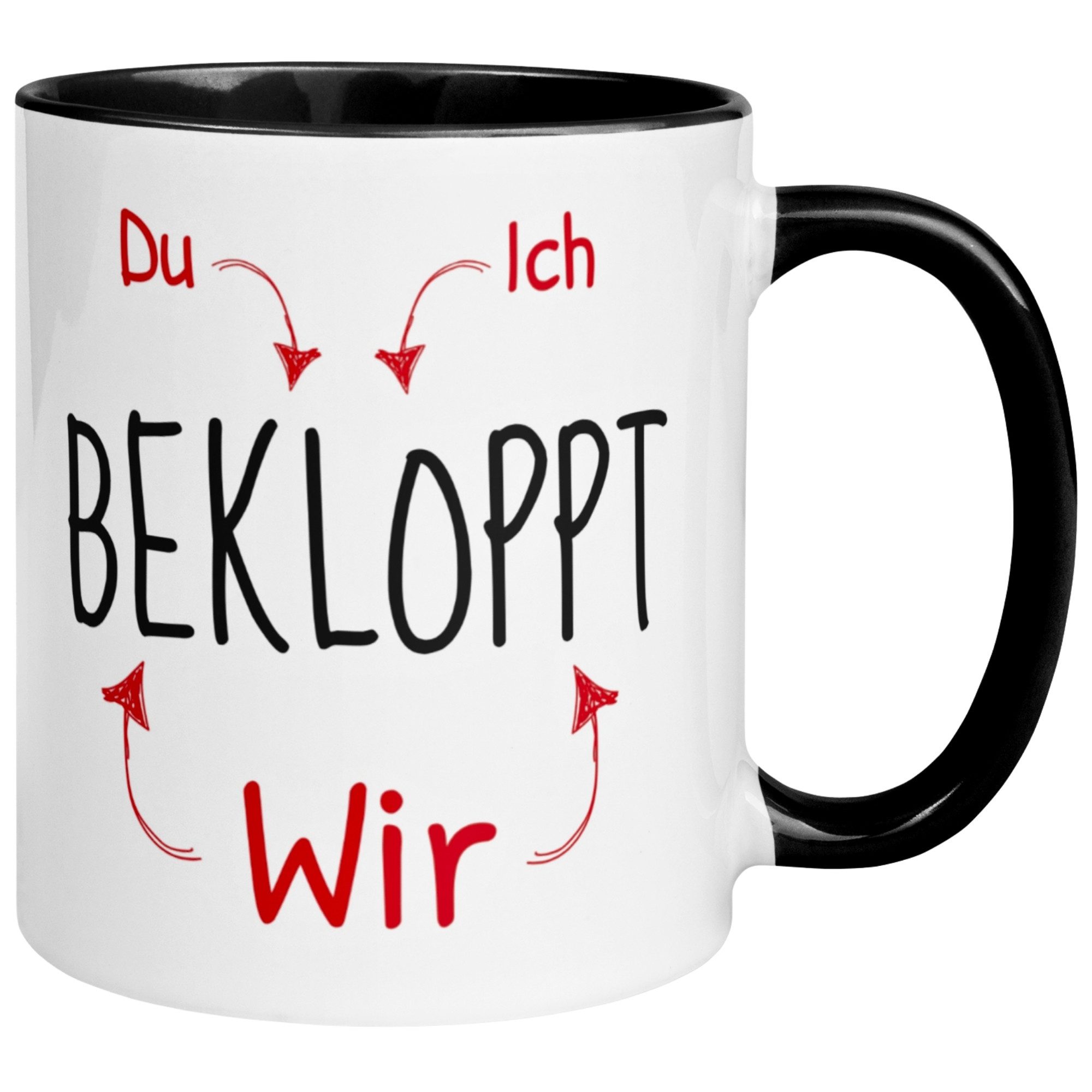 Momentals Tasse Freundschaft – Du+Ich Bekloppt=Wir Bekloppt – Geschenk Freund Freundin, Gratis Versand · Links-&Rechtshänder · Spülmaschinenfest