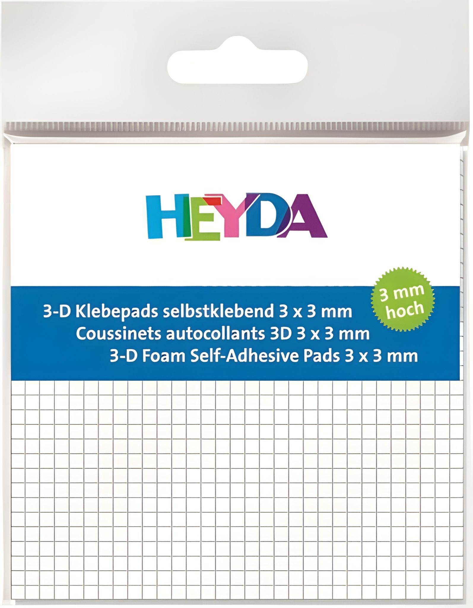 Heyda Klebepad HEYDA 204889006 3D-Klebepads 3 x3 x3 mm weiss