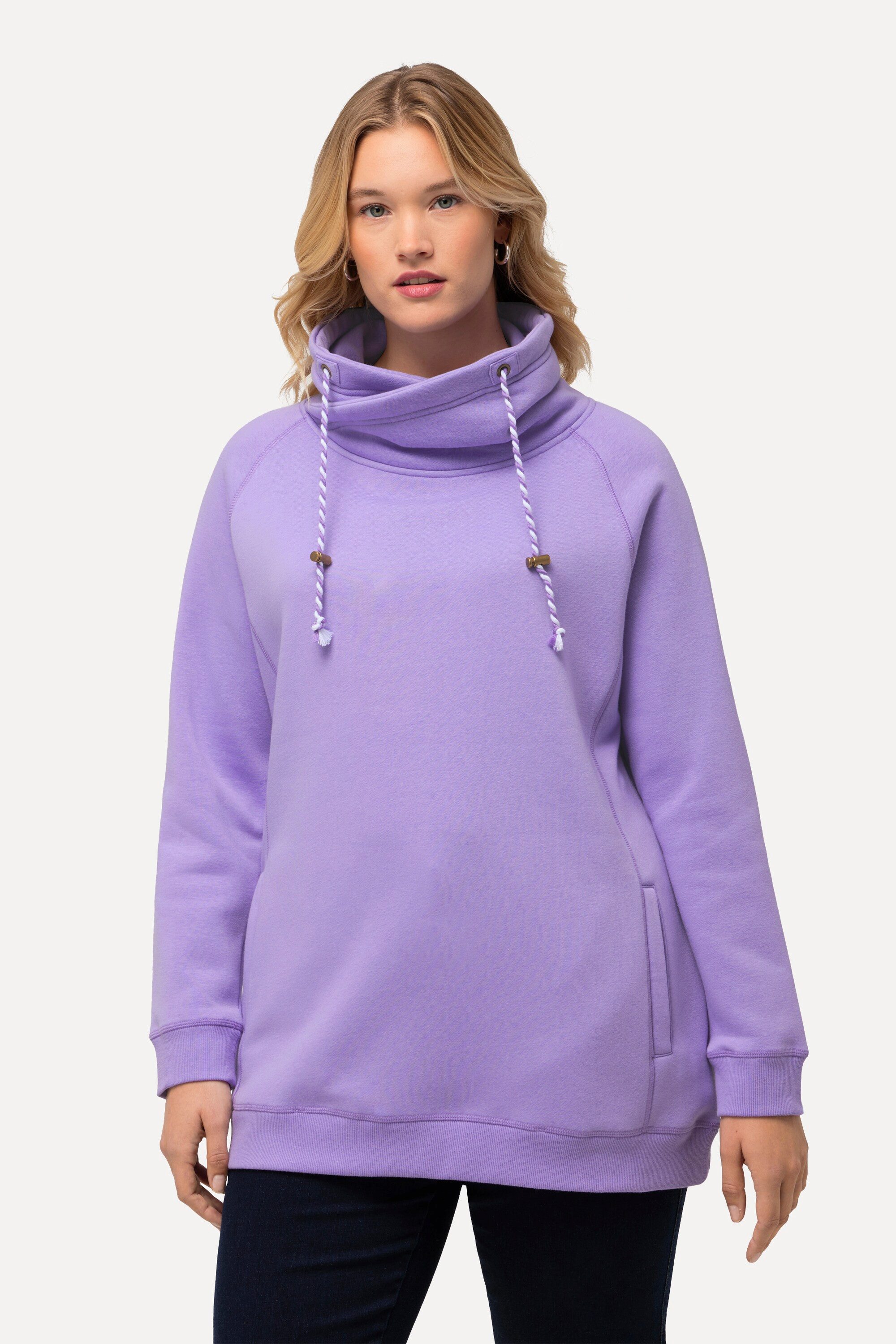 Ulla Popken Sweatshirt Bis 64 Sweatshirt mit Stehkragen Pullover günstig online kaufen