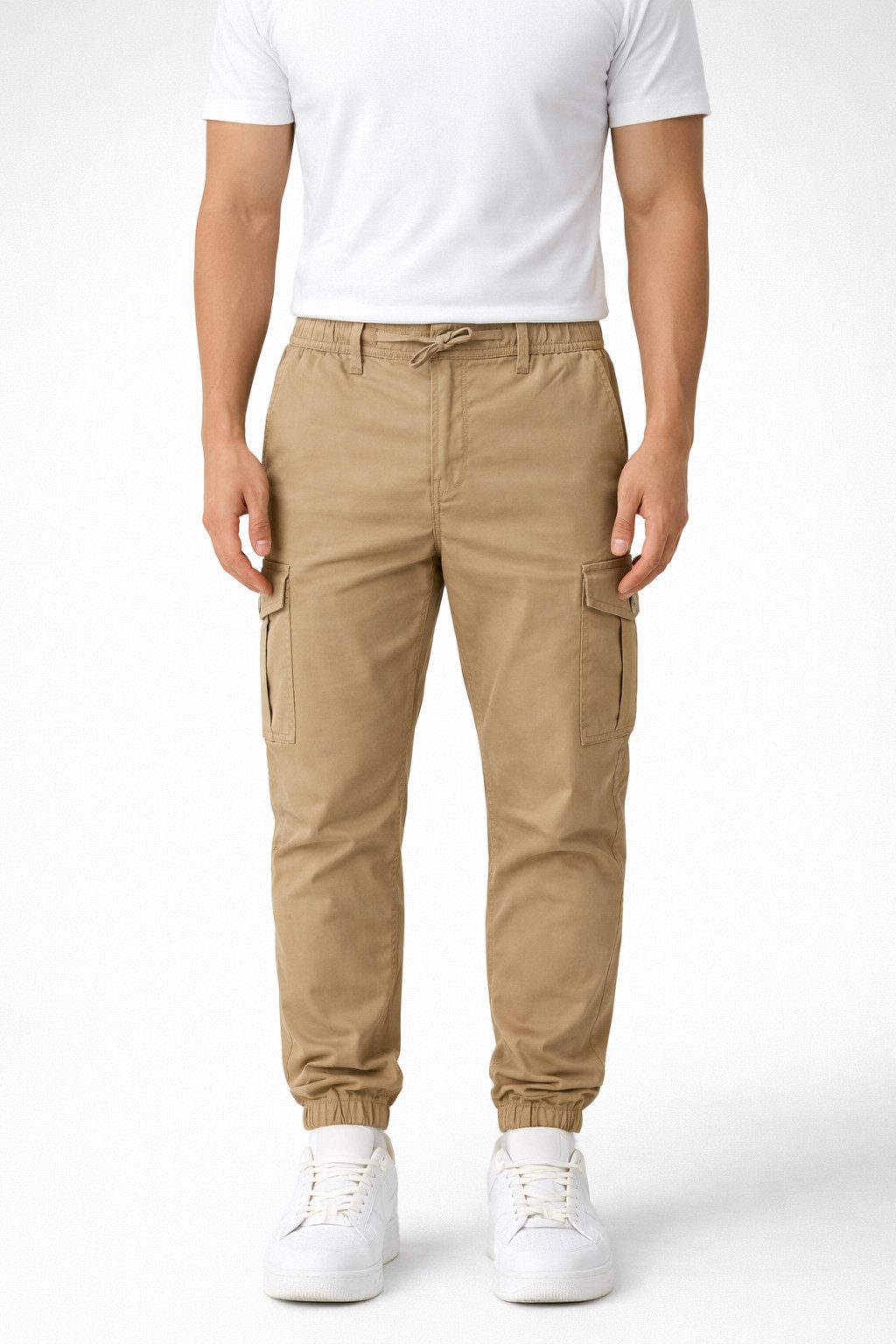 Smith & Solo Cargohose Herren, Hose Lang Chino mit Kordelzug