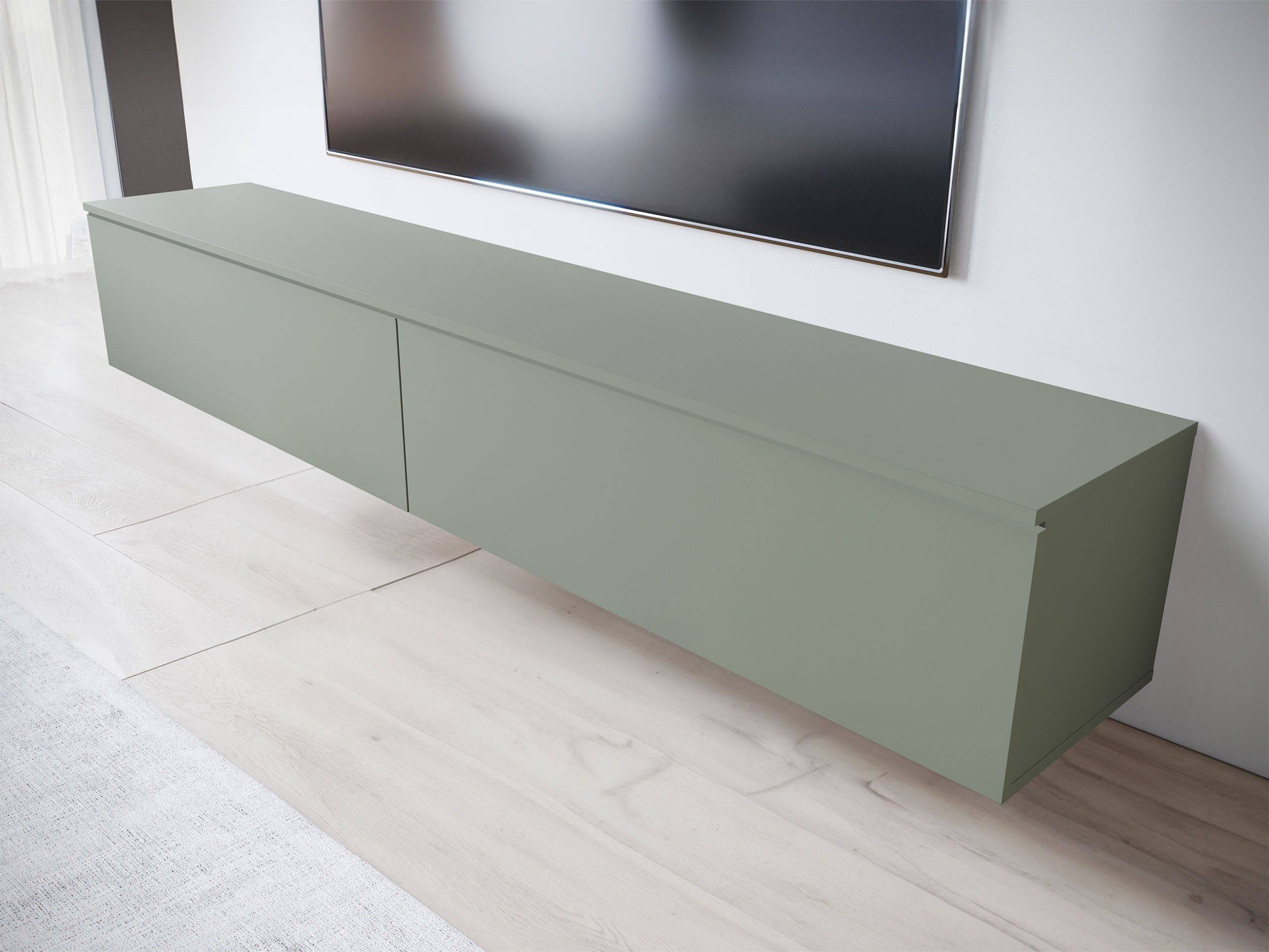MIRJAN24 TV-Schrank D180 (mit zwei Klappen) LED Beleuchtung als Option, 180x33x30 cm