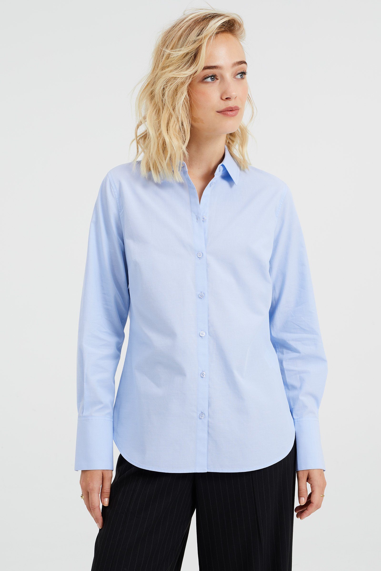 Longbluse Hellblau Fashion WE