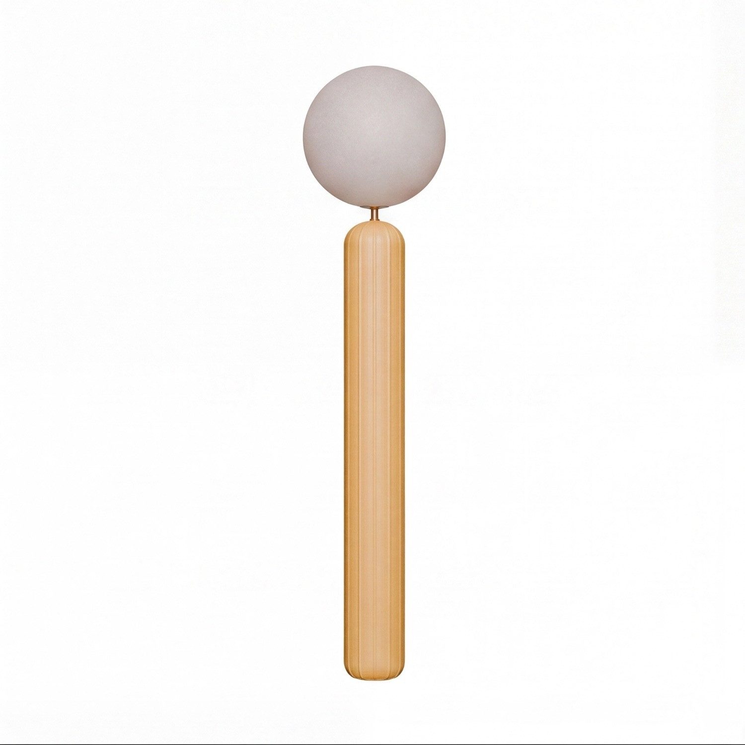 Licht-Erlebnisse Außen-Stehlampe AIRI, LED fest integriert, LED Akku dimmbar Metall 153 cm hoch IP54 Senfgelb Weiß Kugelschirm