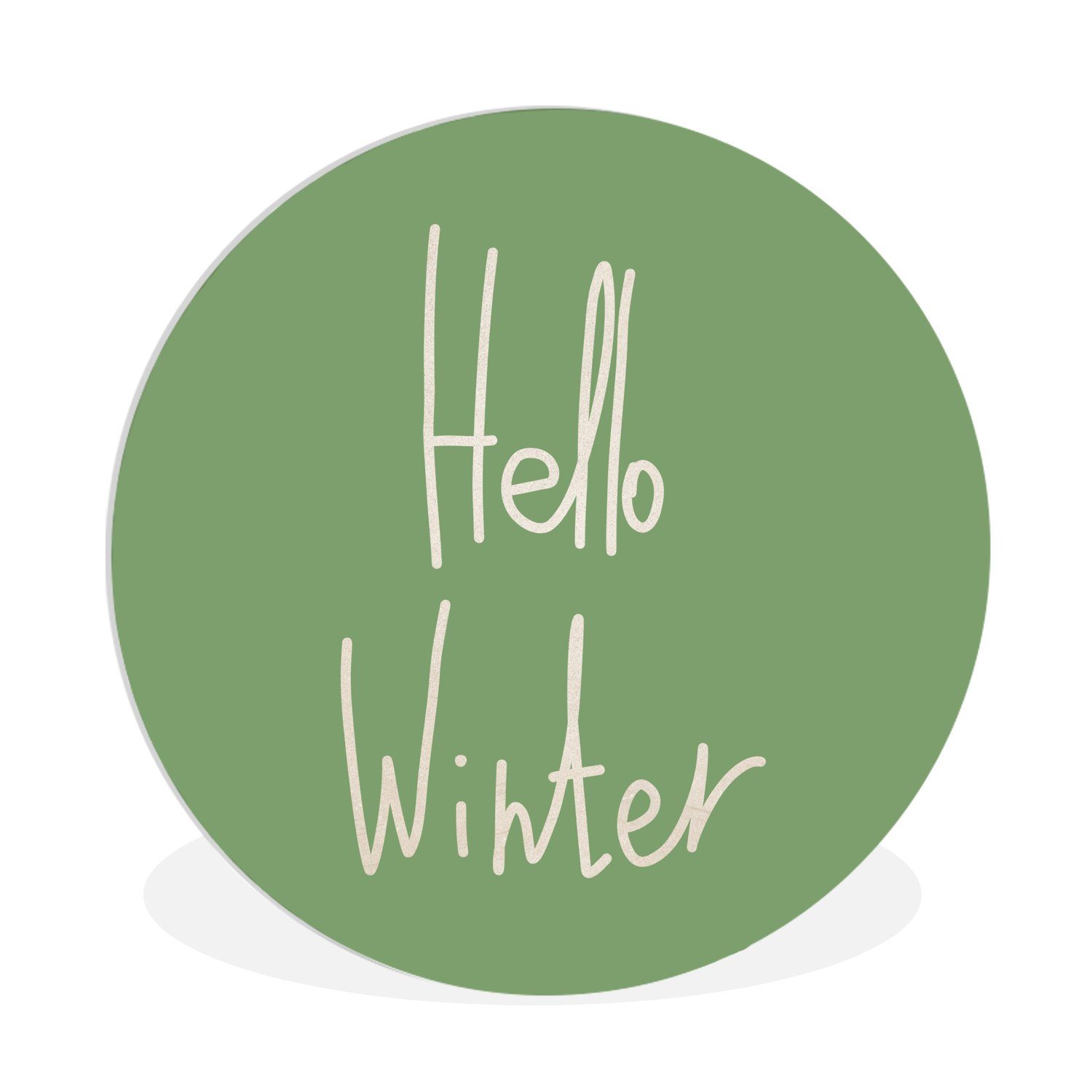 Gemälde Zitate - Hallo Winter - Grün - Weihnachten - Dezember