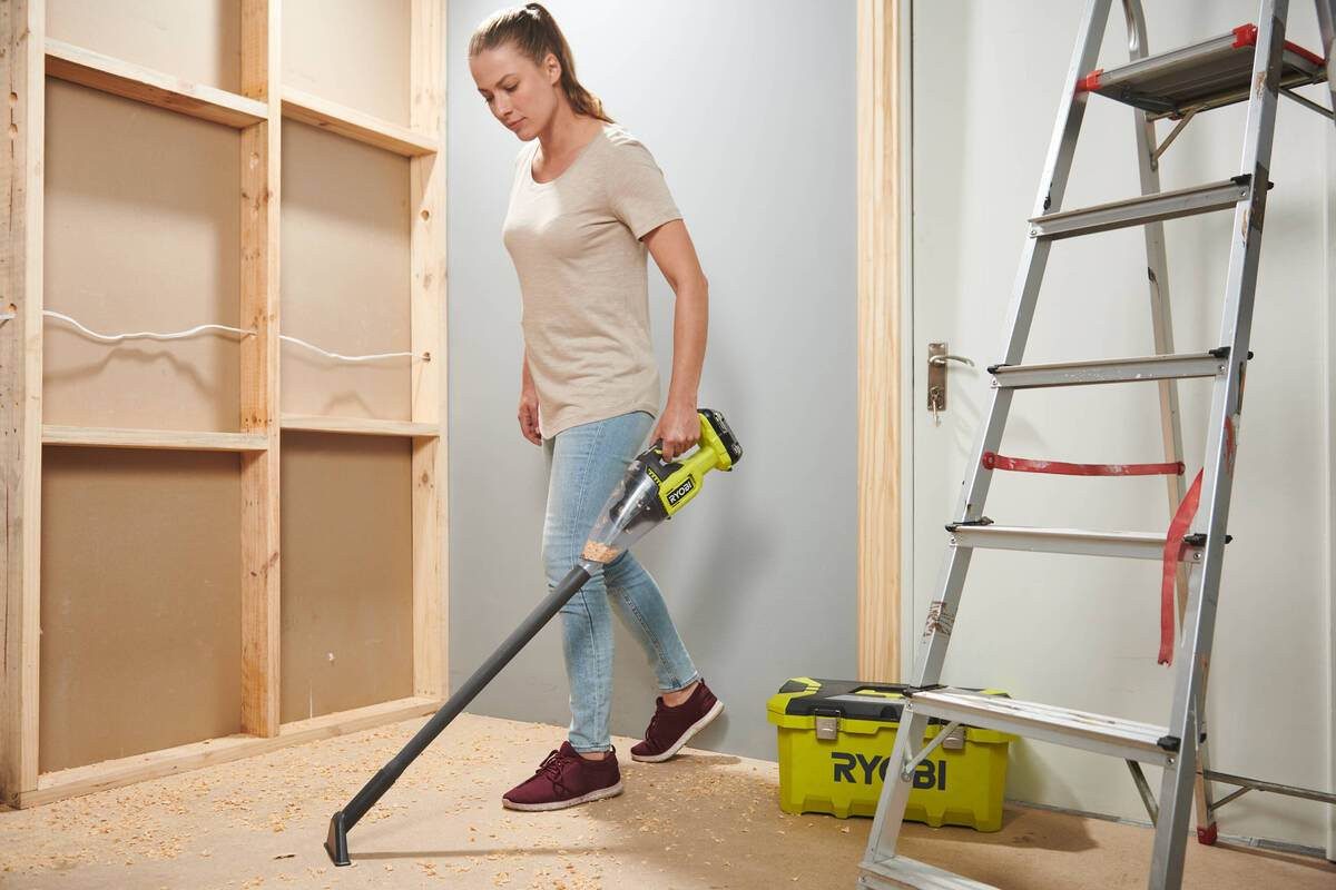 RYOBI Akku-Handstaubsauger Akku-Handstaubsauger ONE+ 18 V, Akkusauger ohne Akku & Ladegerät, RHV1, mit Beutel