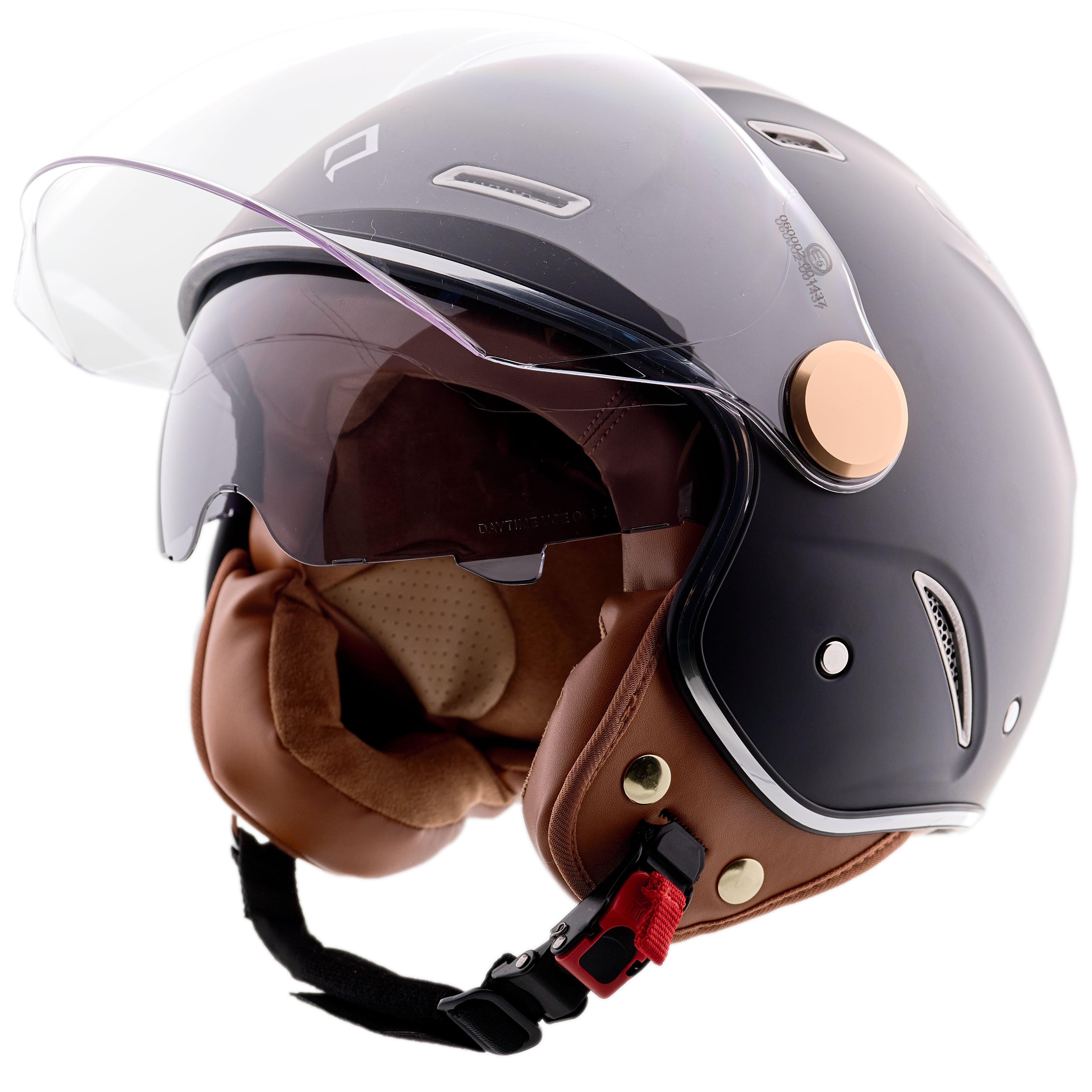 Burnout Motorradhelm Jethelm Heritage Shadow