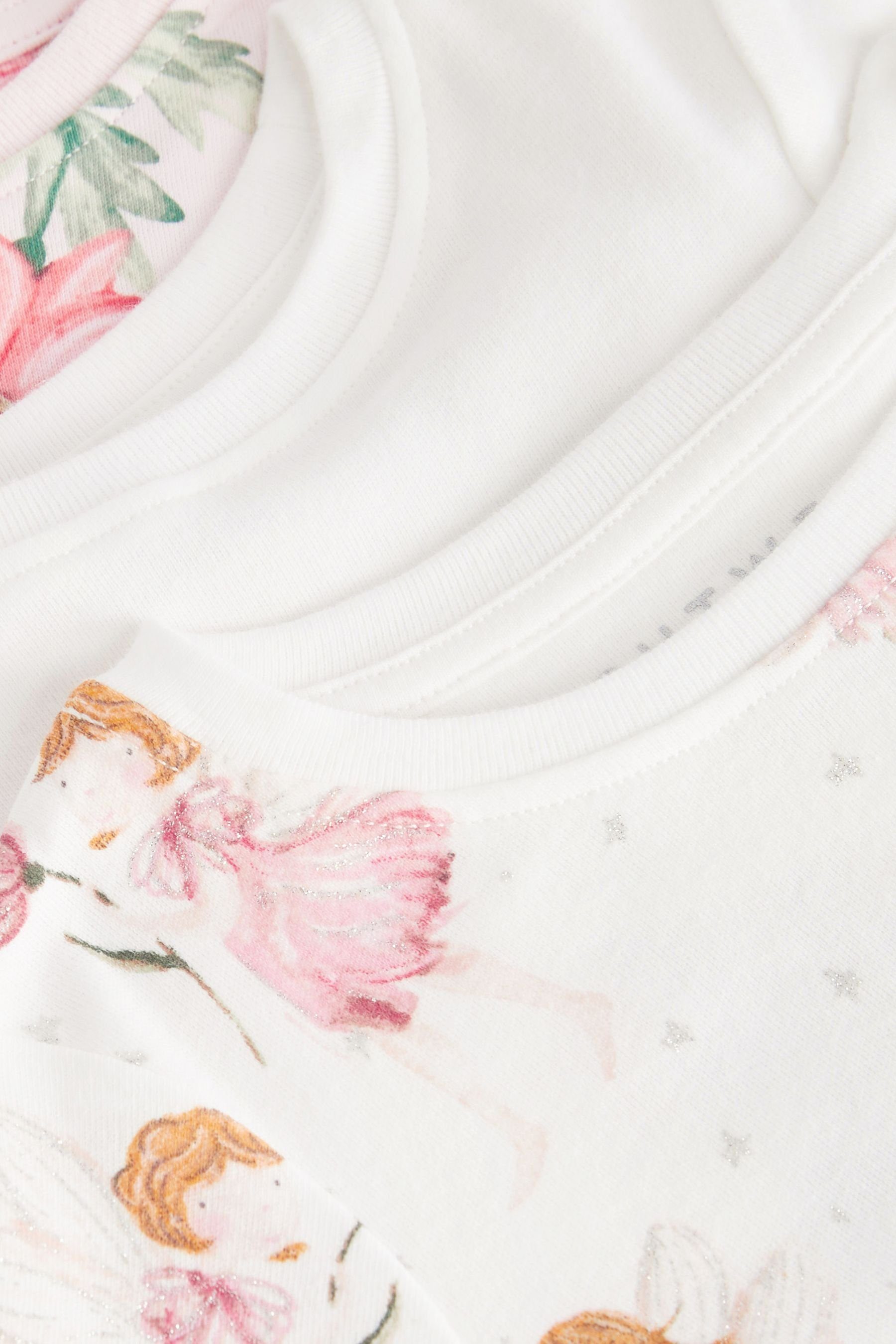 Pyjamas im White 3-Pack (6 tlg) Pink/Ecru Next Pyjama Fairy