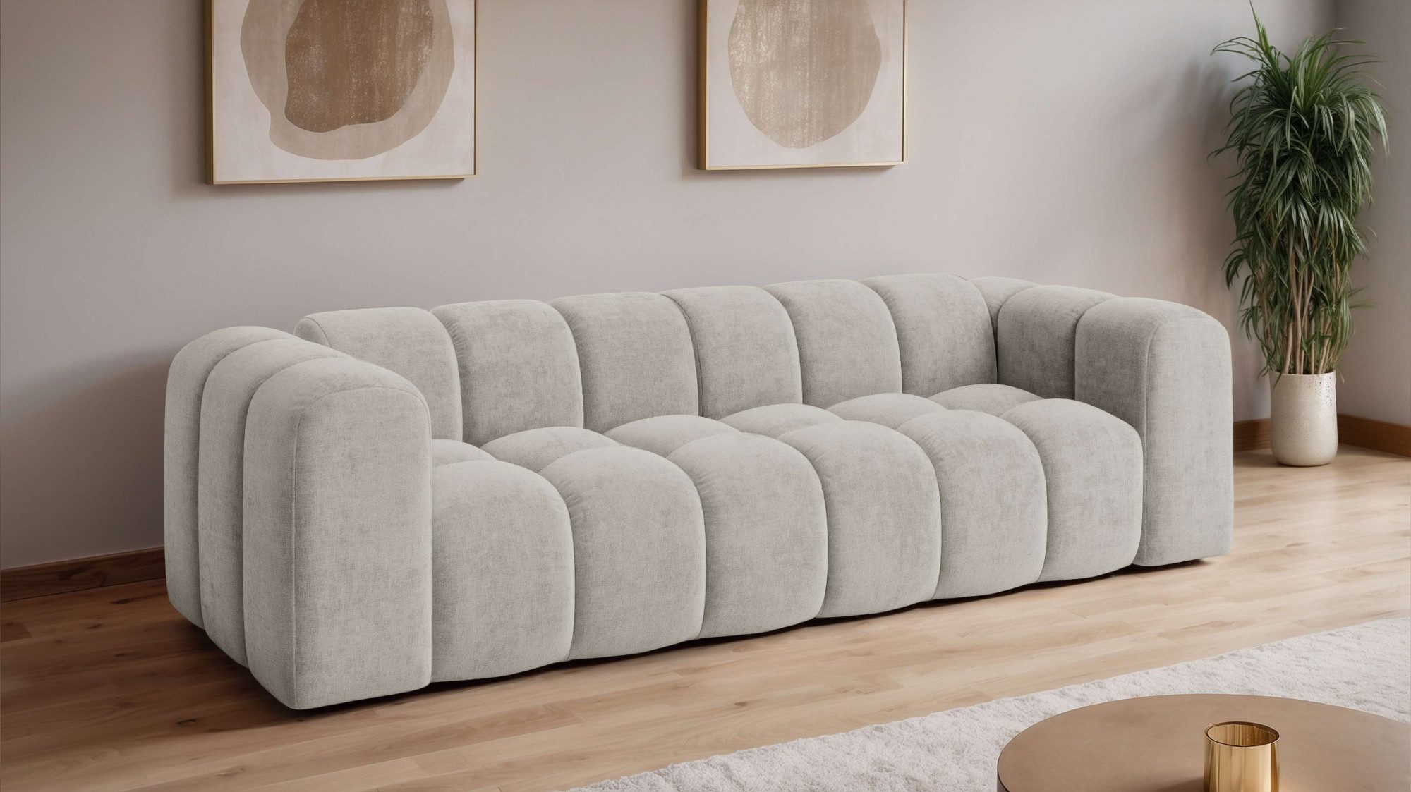 OTTO home Big-Sofa KALLIE Design-Sofa mit Steppung, Bubble-Optik, Breite 248 cm, moderne Steppung, hoher Sitzkomfort und modernes Design
