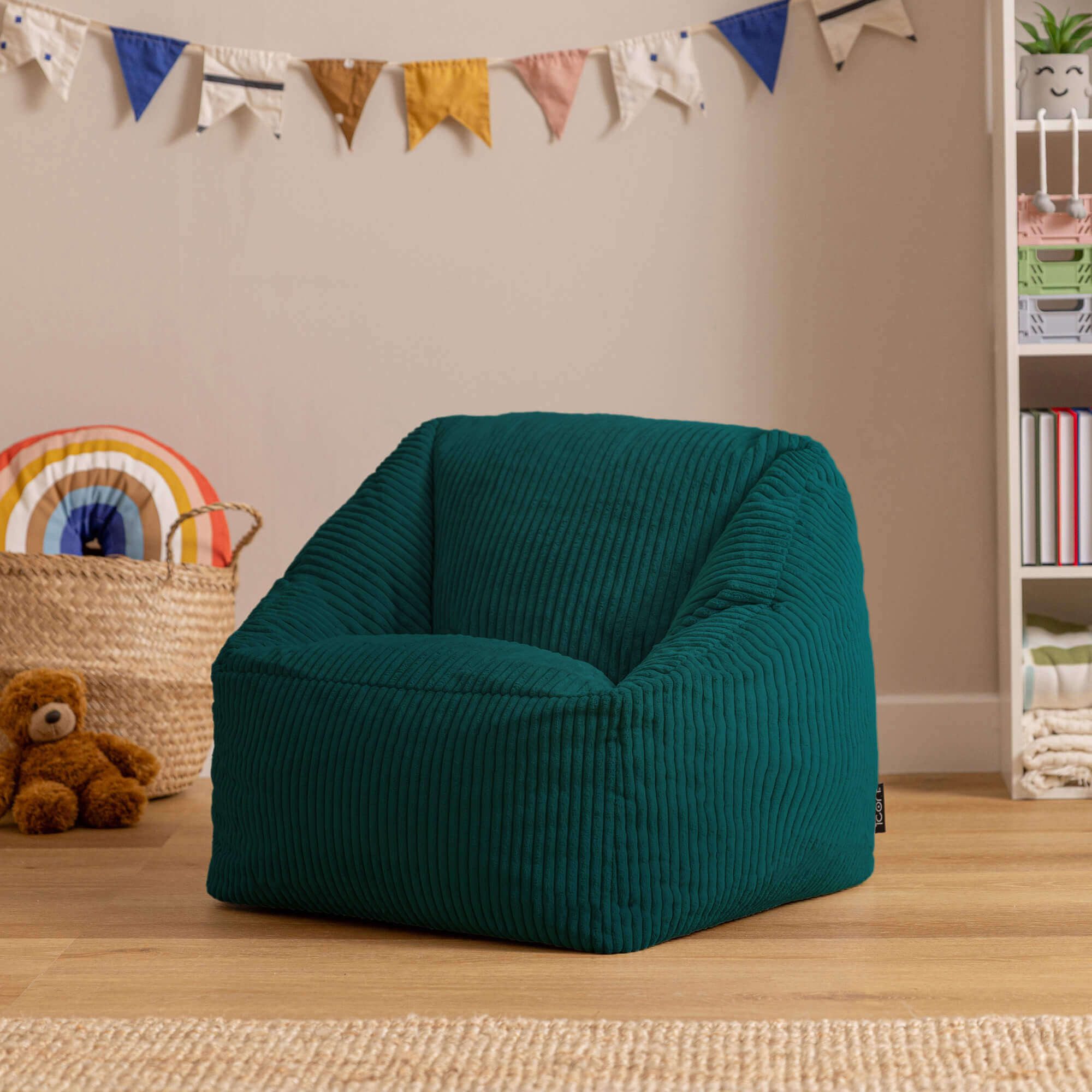 icon Sitzsack Kinder aus Cord Flauschig „Natalia“, 55x44cm, Made in Germany, für Kinderzimmer