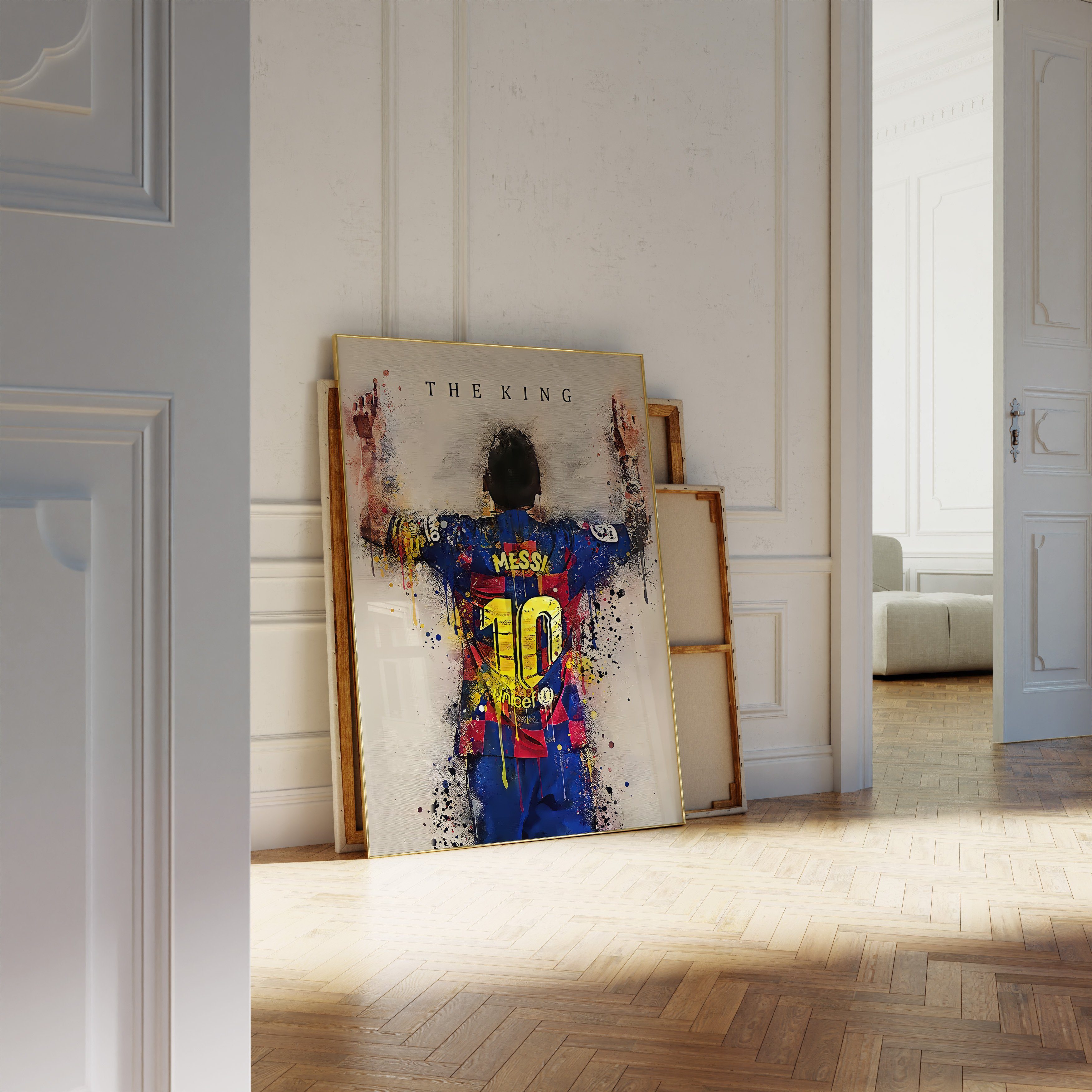 JUSTGOODMOOD Poster Premium ® Lionel Messi Poster · Fc Barcelona · The King · ohne Rahmen