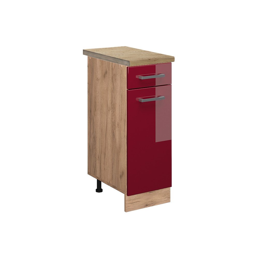 Vicco Unterschrank R-Line, Bordeaux Hochglanz/Goldkraft Eiche, günstig online kaufen